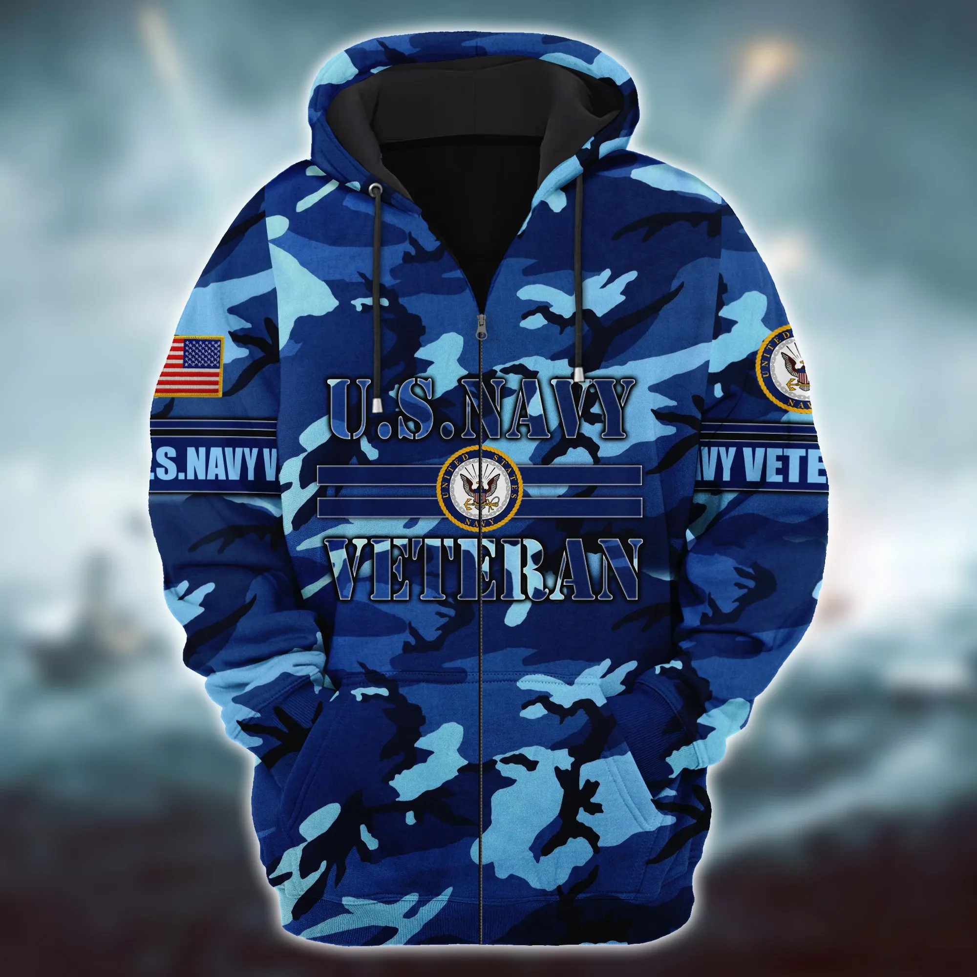 Premium Unique U.S Navy Zip Up Hoodie Ultra Soft and Warm LTADD240402DP