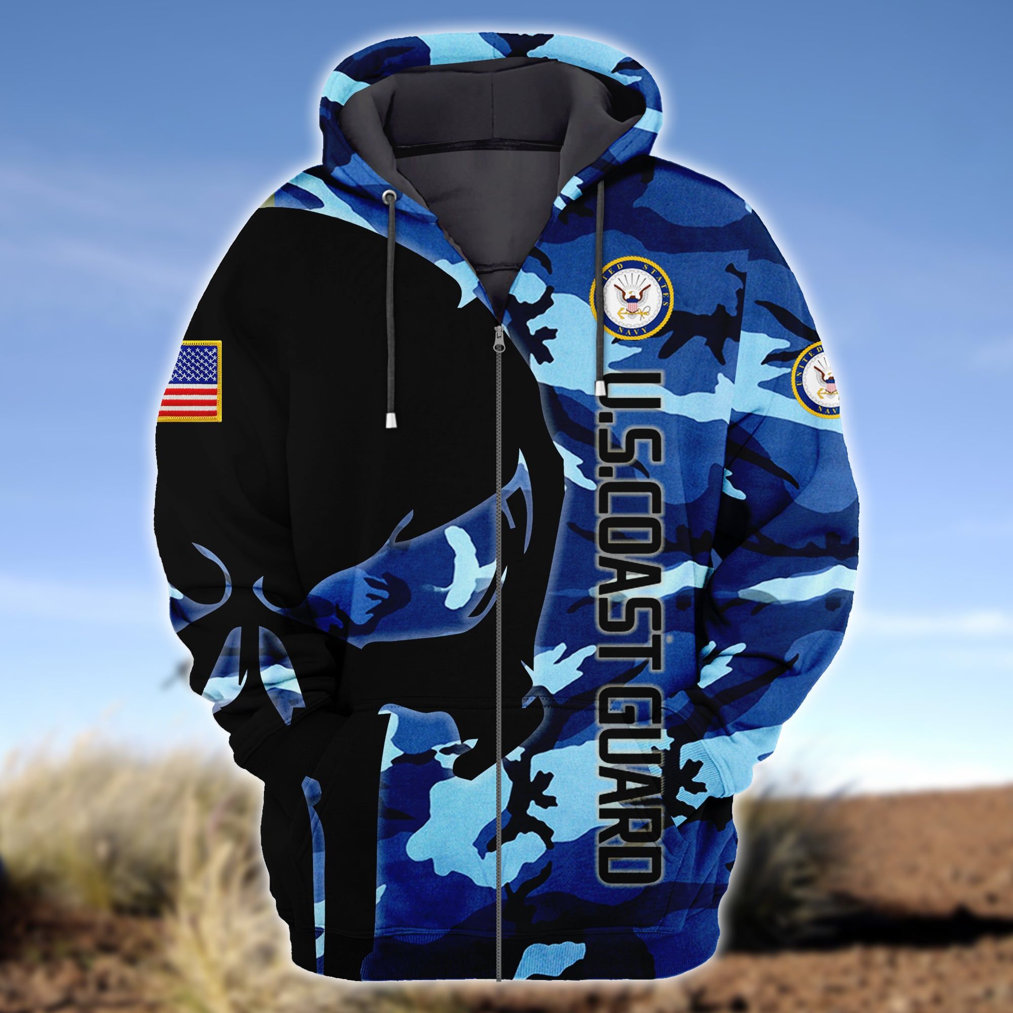 Premium Unique U.S Navy Zip Up Hoodie Ultra Soft and Warm VXK130509MT