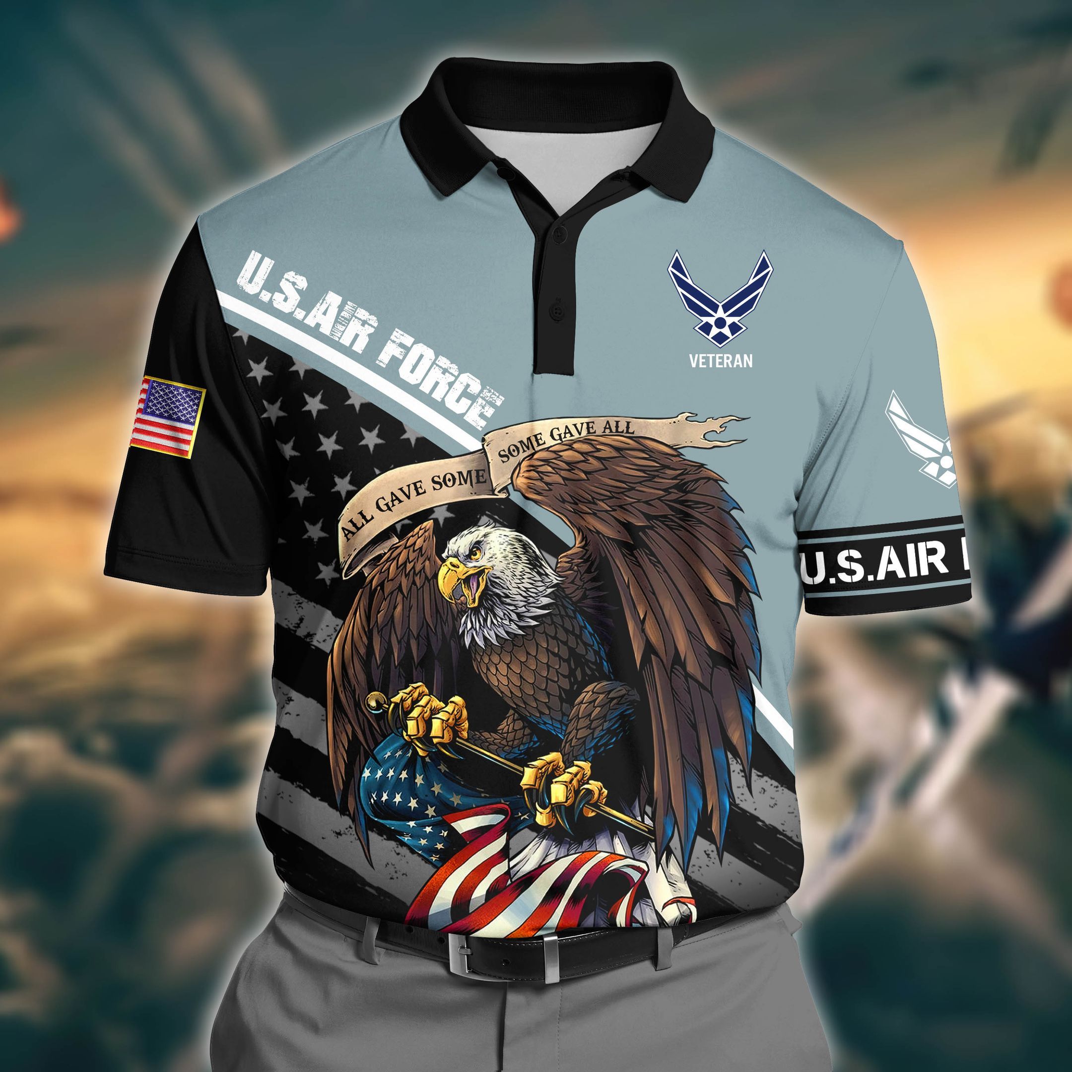 Premium U.S Air Force 3D Polo All Over Printed DDD020601MT