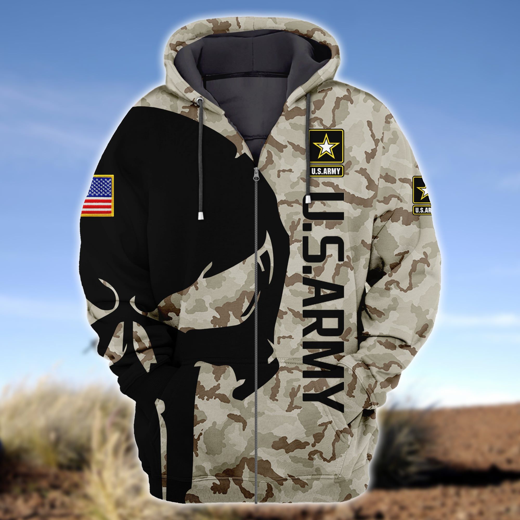 Premium Unique U.S Army Zip Up Hoodie Ultra Soft and Warm VXK210507TR