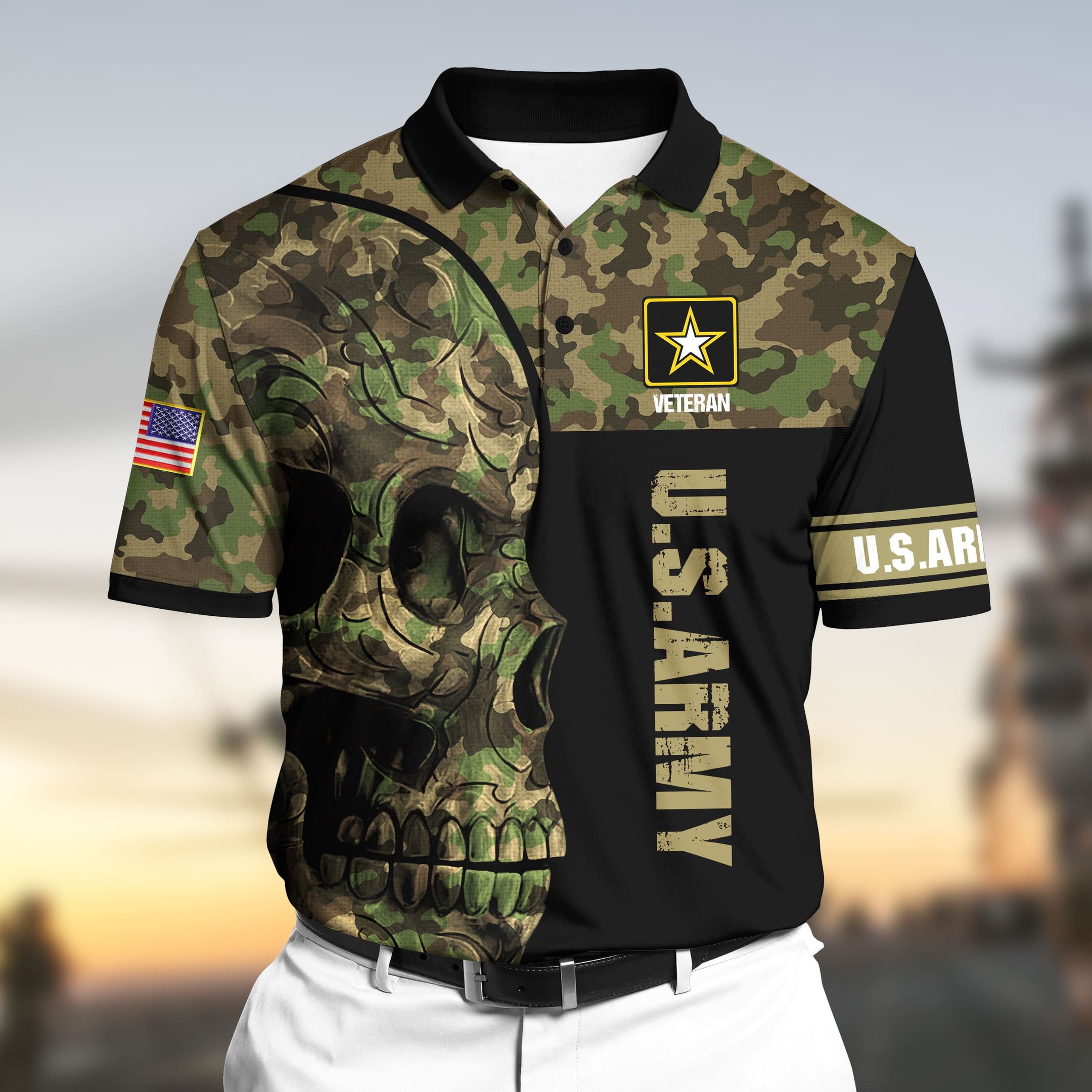 Premium Unique U.S Army Veteran 3D Polo All Over Printed VXK080603TR