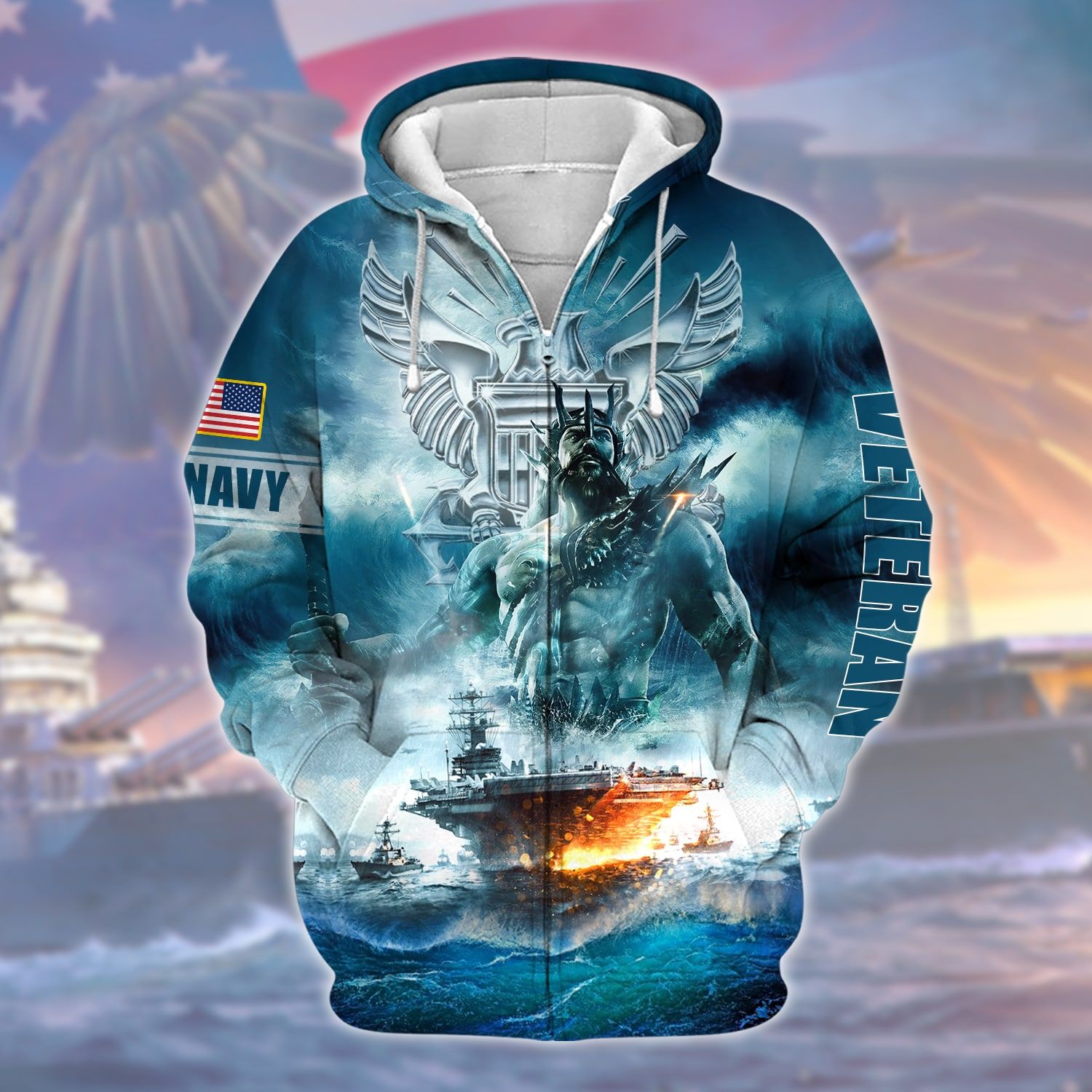 Unique U.S Navy Veteran Zip Up Hoodie And Hoodie PVC291001