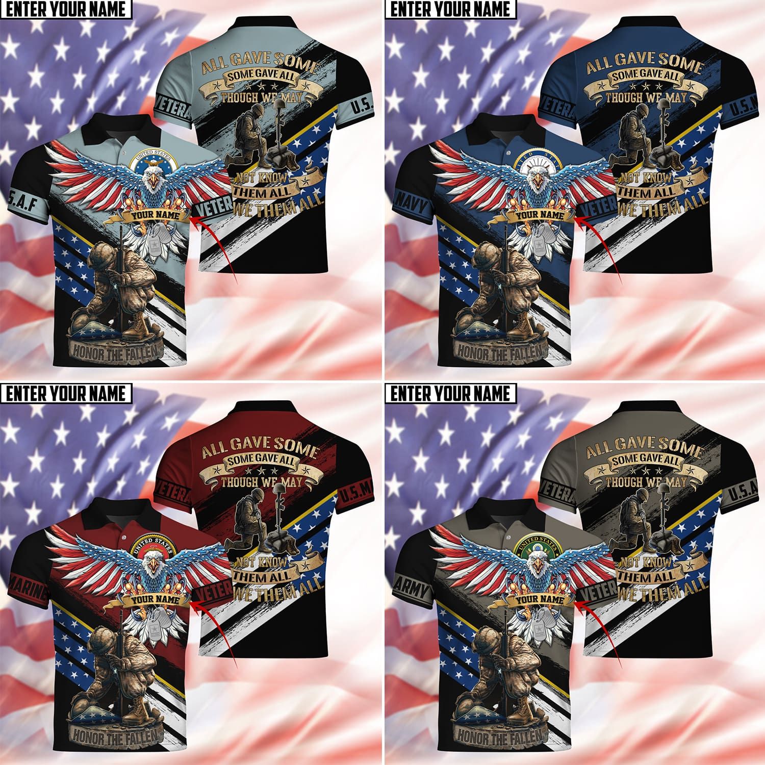 All Gave Some Some Gave All Polo Shirt PVC121004