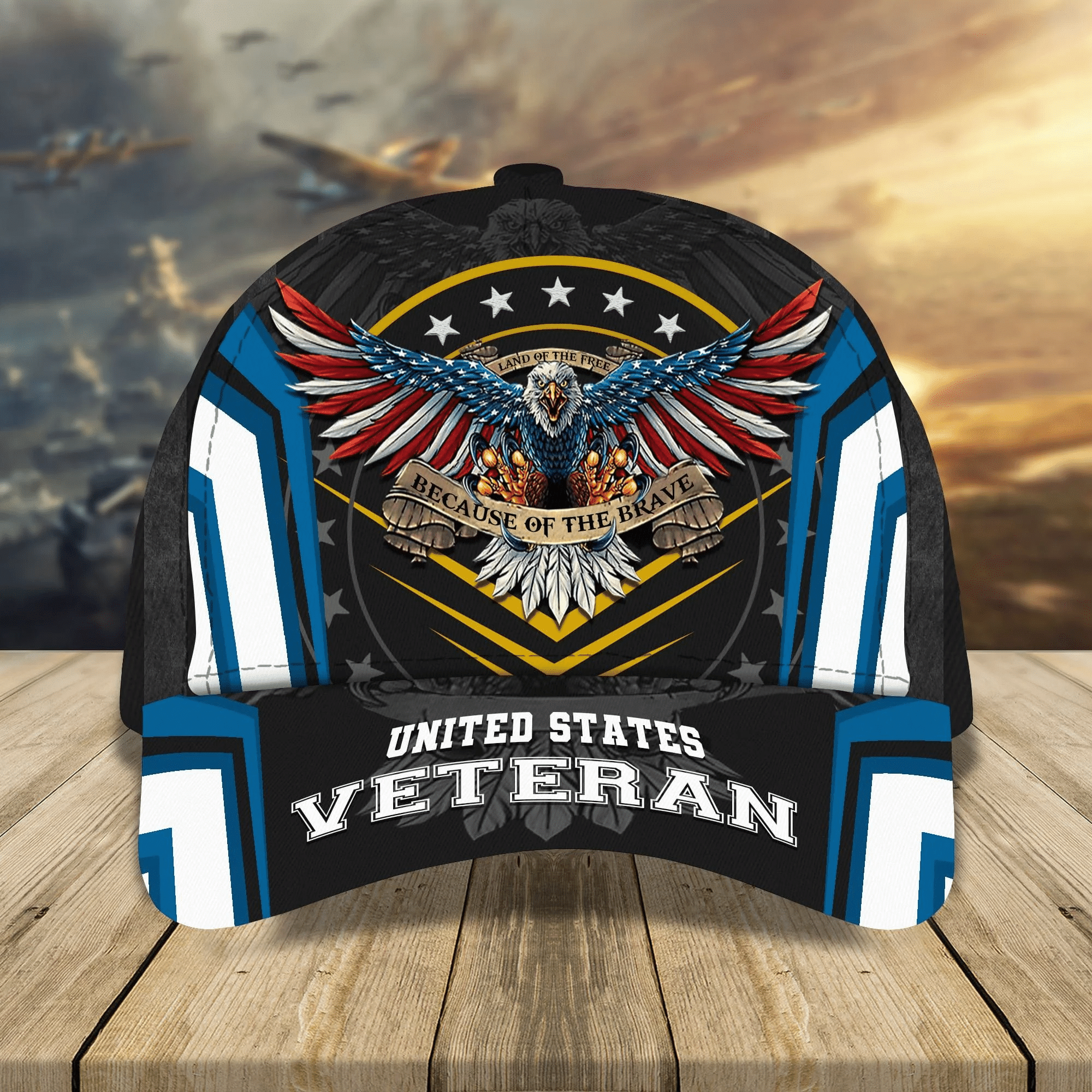 Land Of The Free Because Of The Brave Classic 3D Cap