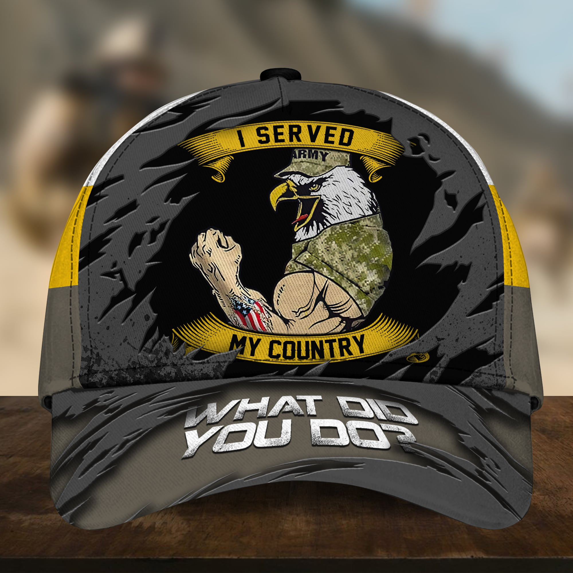 Unique Multiple US Military Services Veteran Cap PVC301001