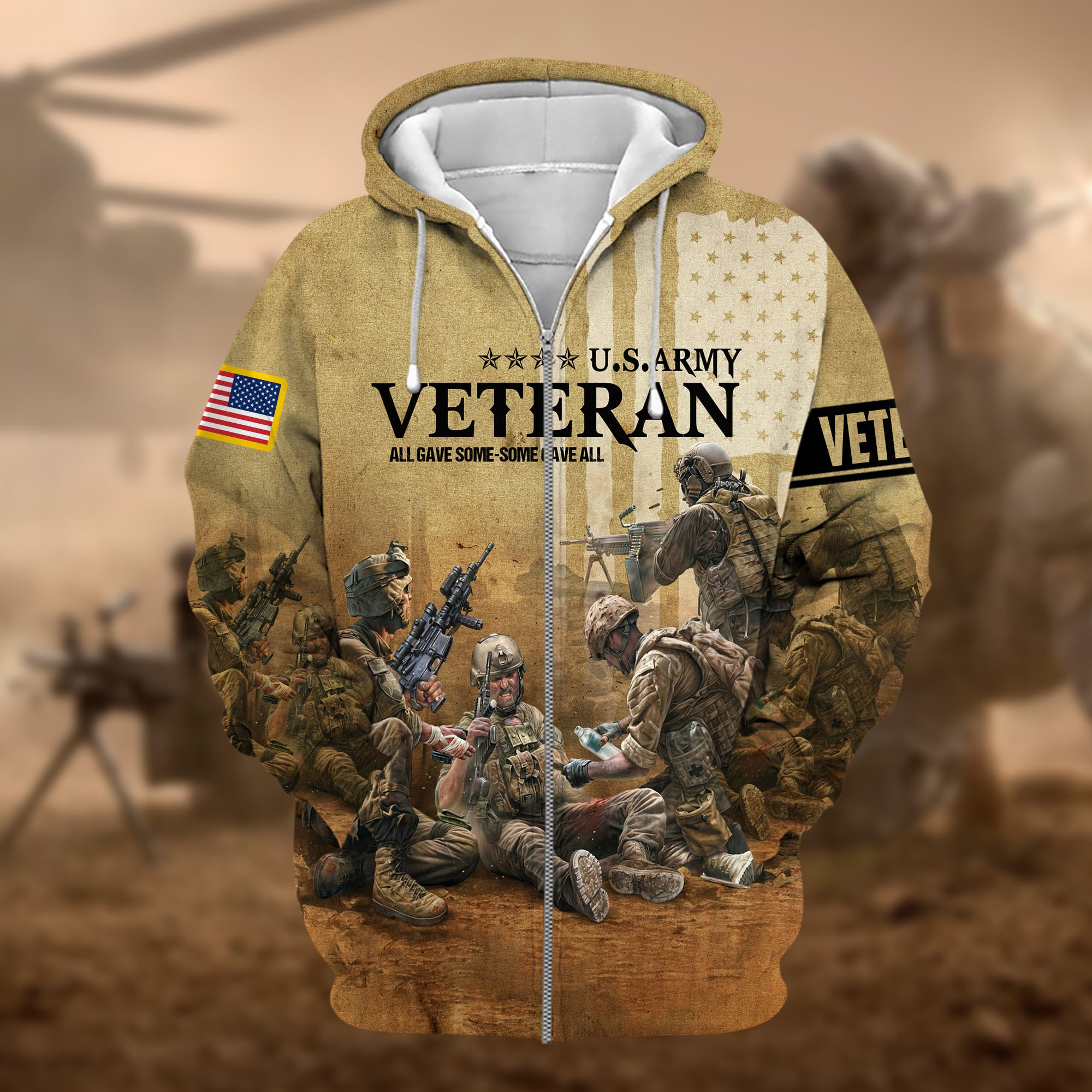 Unique U.S. Veteran Zip Hoodie PVC091103