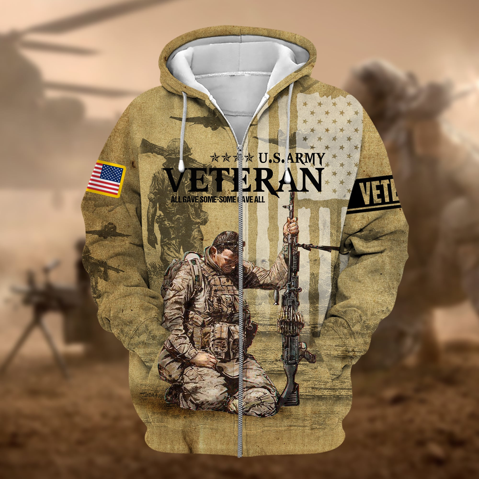 Unique U.S.ARMY Veteran Zip Up Hoodie PVC081104