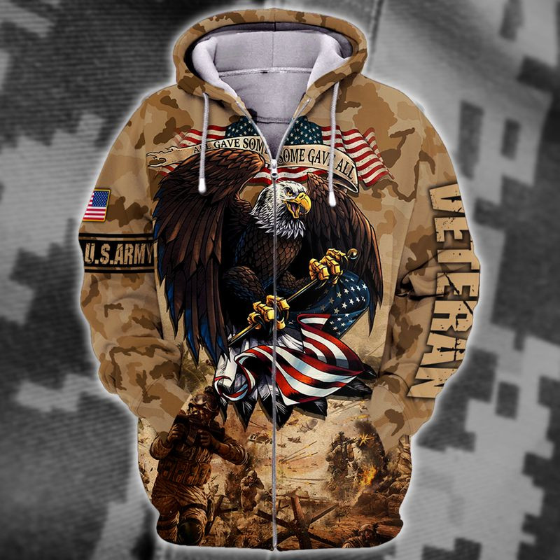 Unique U.S. Army Veteran Zip Up Hoodie XC6002