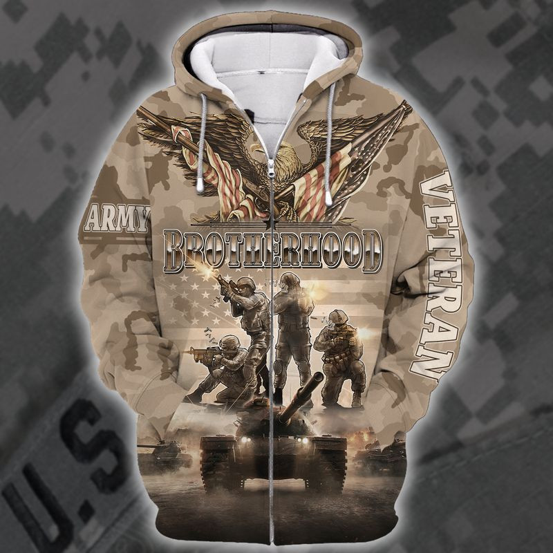 Unique U.S Veteran Zip Up Hoodie XC6006