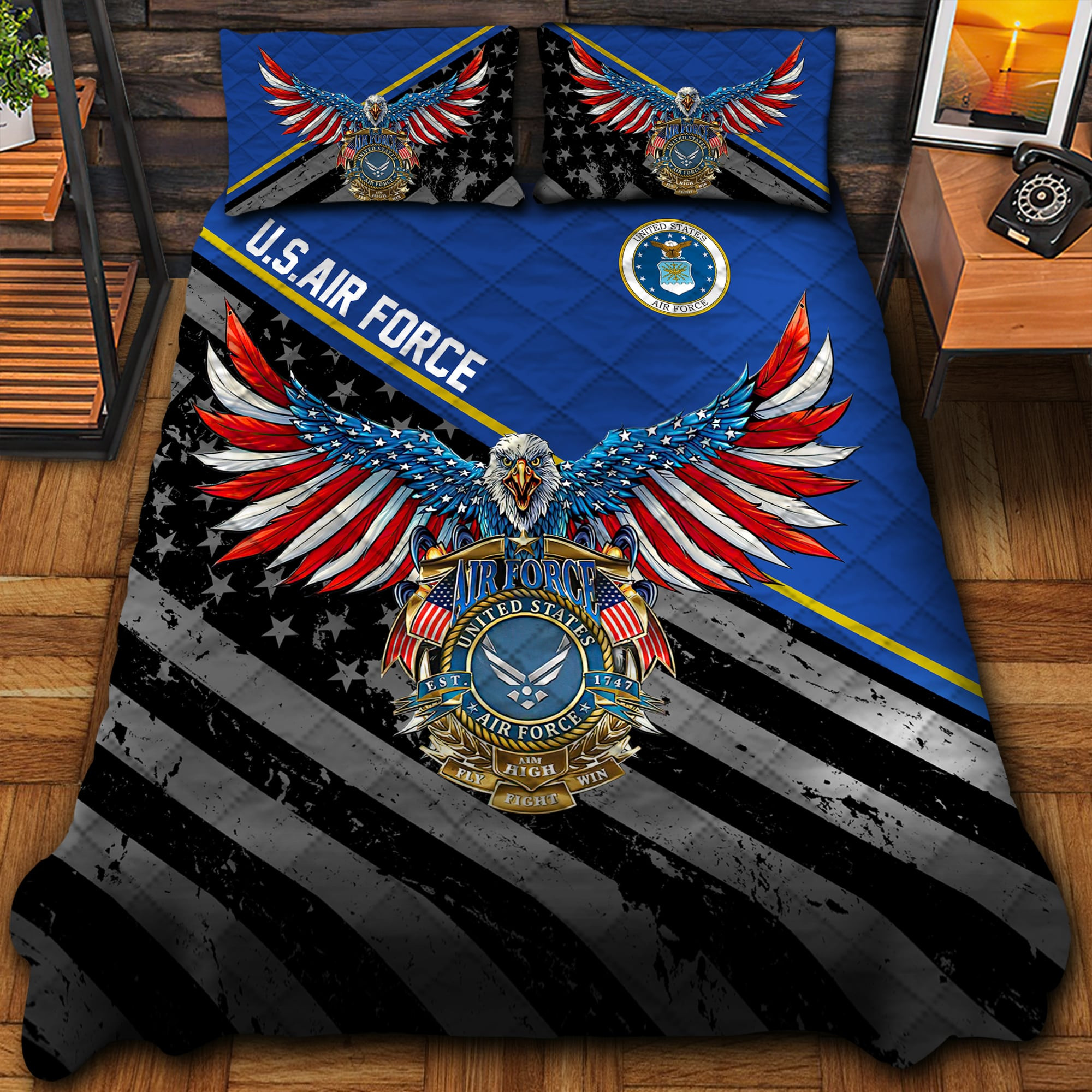 Premium Multiple US Military Services Veteran Bedding Set PVC241102