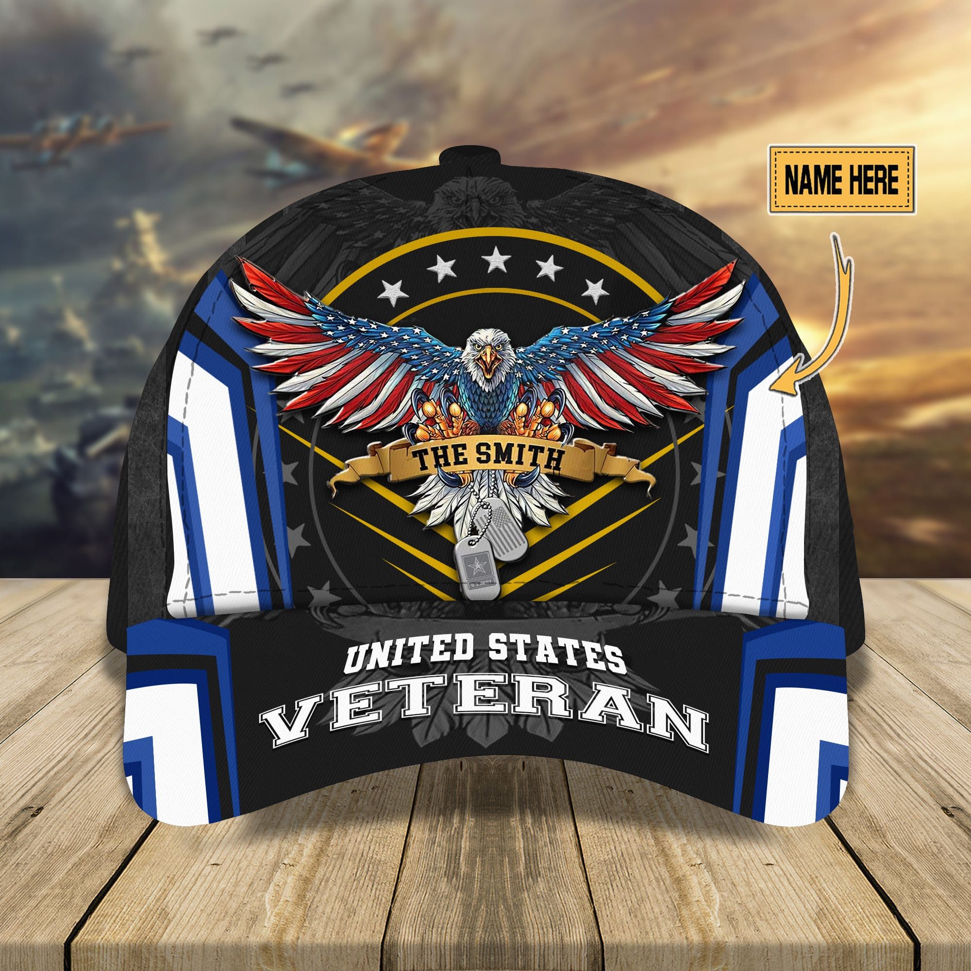 US Veteran Eagle Pride Classic Cap Multicolored Personalized