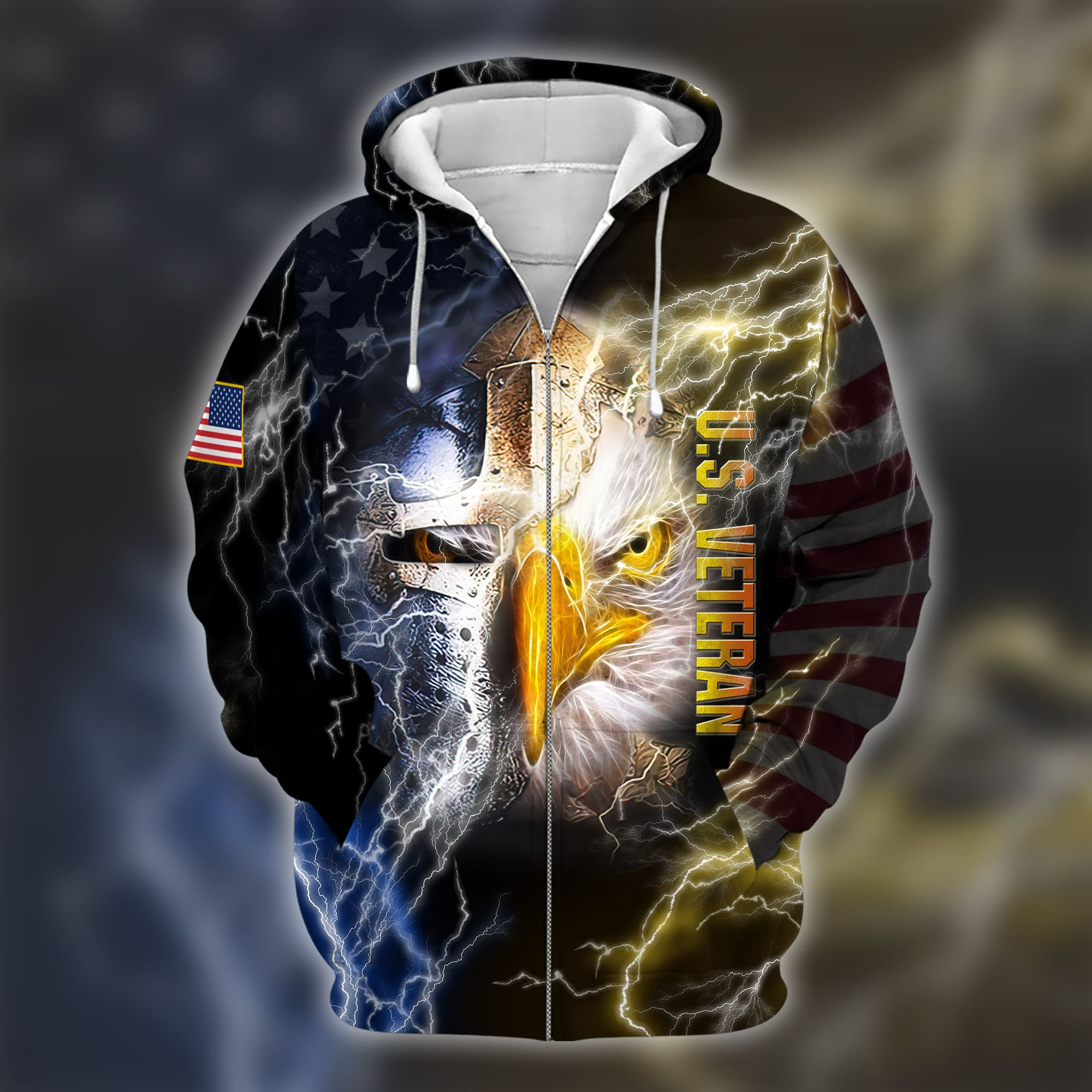 Strong Eagle Warrior Zip Up Hoodie TVN041206