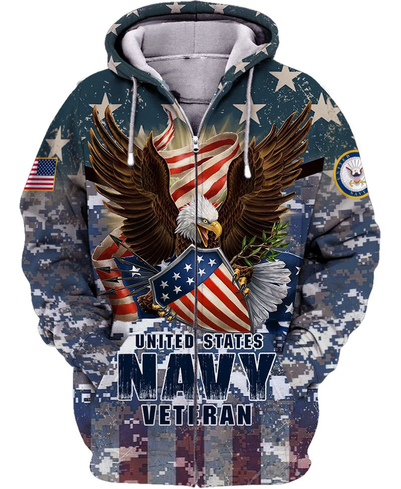 Premium Multiple US Military Services Veteran Zip Up Hoodie PVC221111