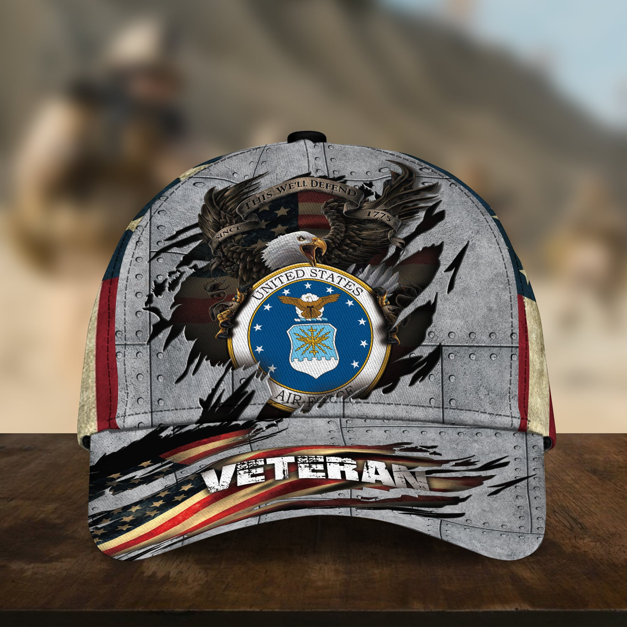 Premium Multiple US Military Services Veteran 3D Cap PVC091201