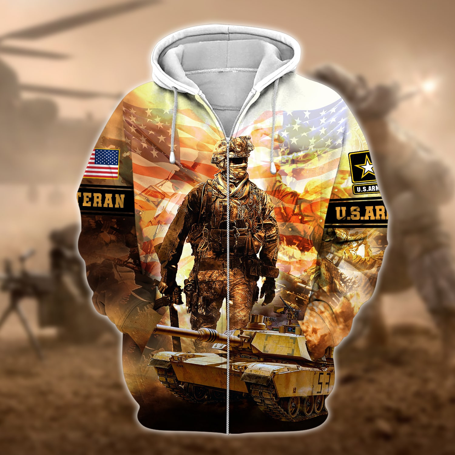 Premium U.S. Army Veteran Zip Up Hoodie PVC171203