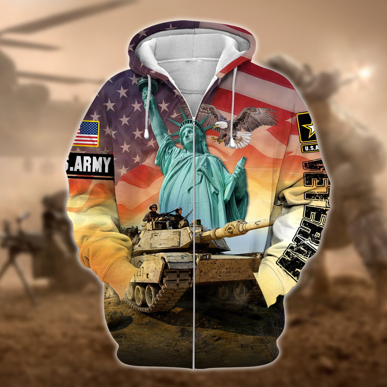 Premium U.S. Army Veteran Zip Up Hoodie PVC181202