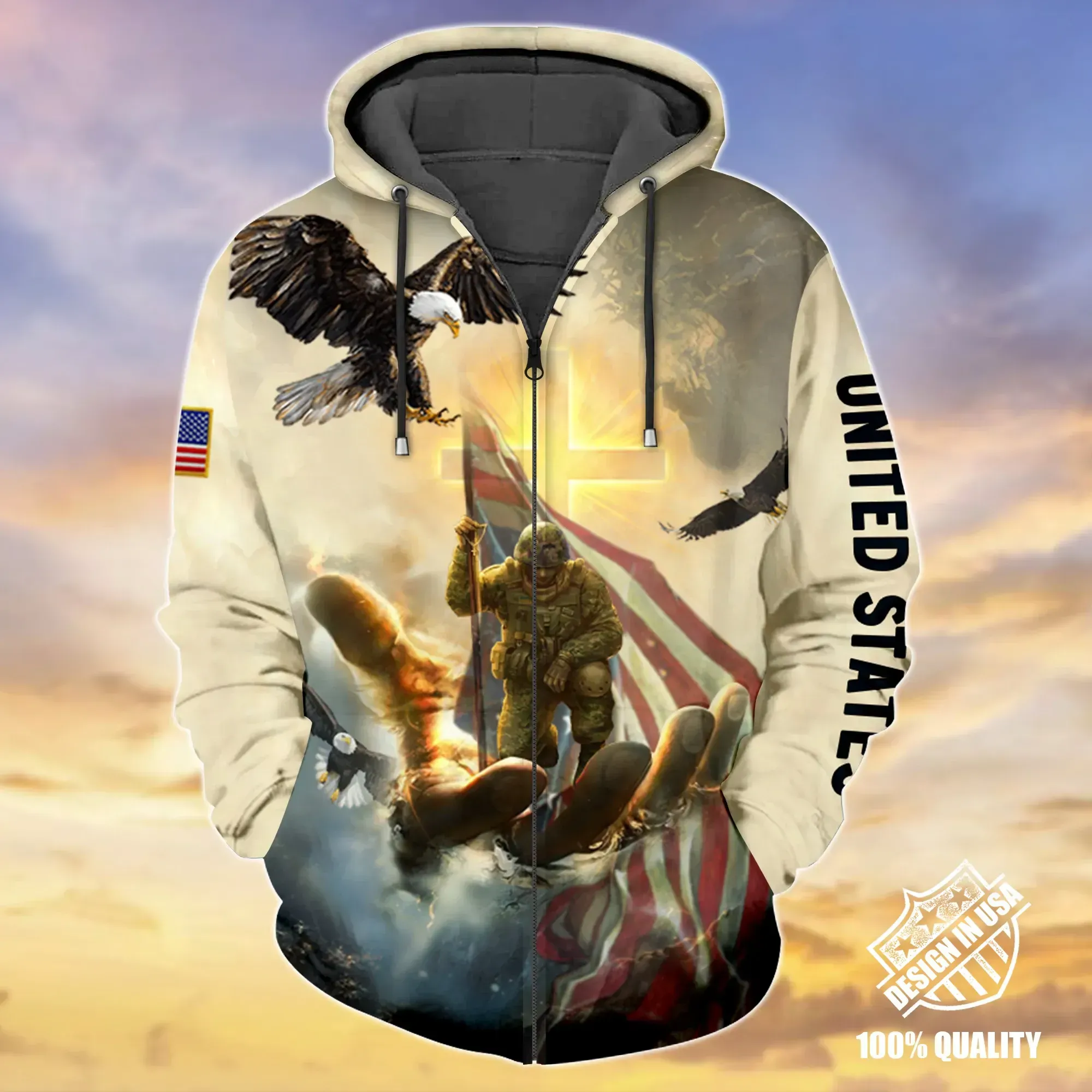 Premium Unique Veteran Zip Up Hoodie Ultra Soft and Warm NTK280401MT