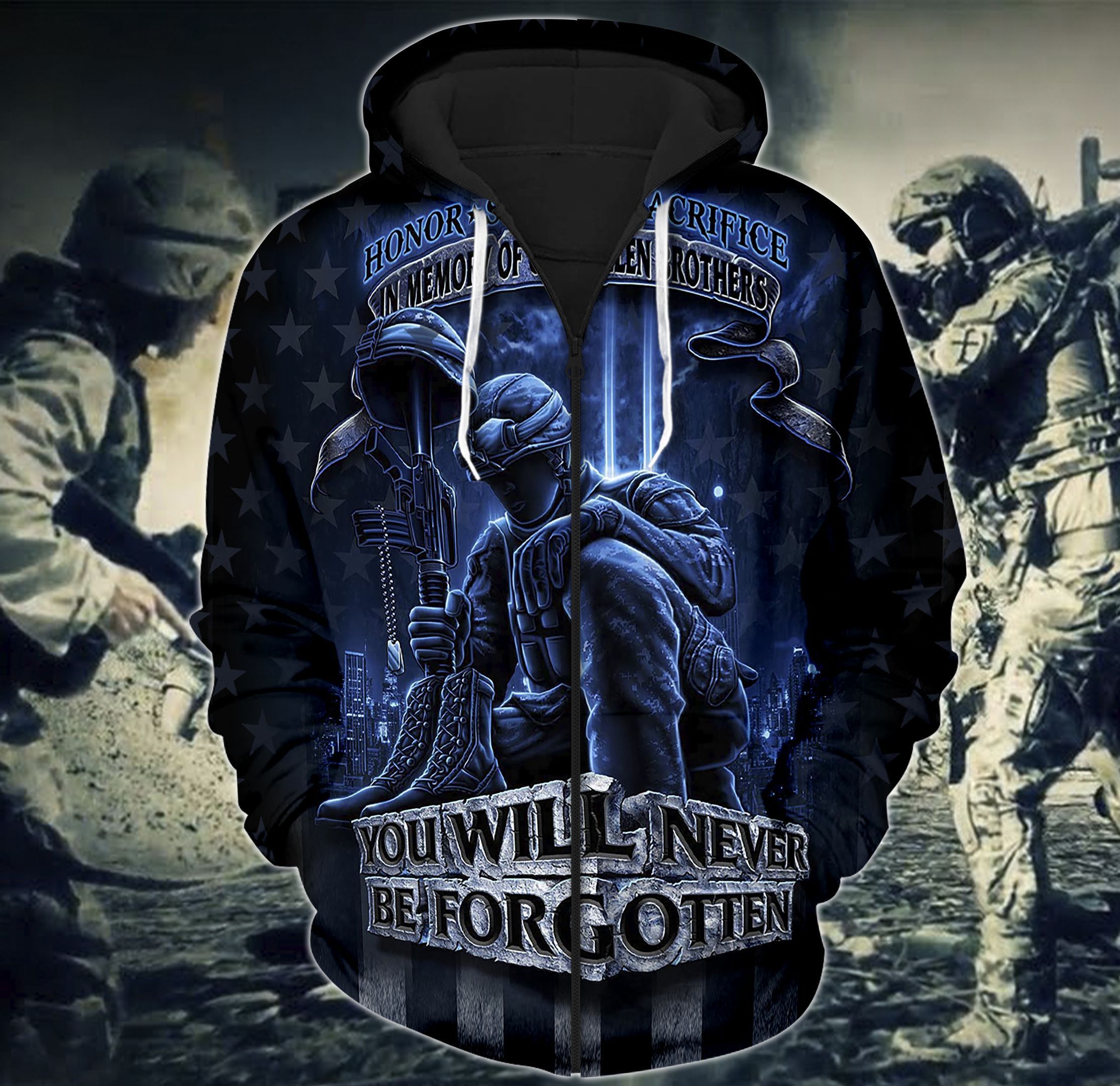 Premium Unique Veteran Zip Up Hoodie Ultra Soft and Warm-LTADD010222DS
