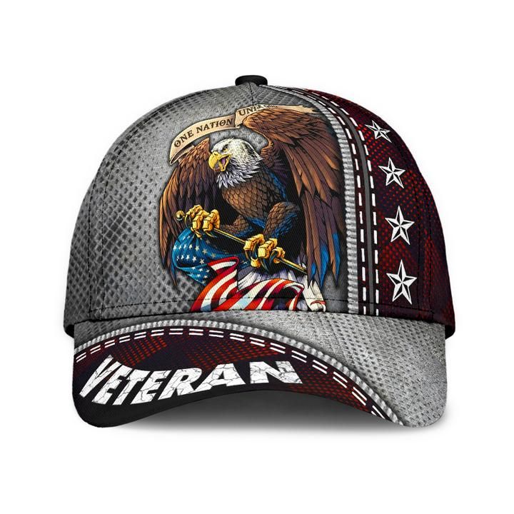 Premium Men’s Veteran Cap 3D Printed Red