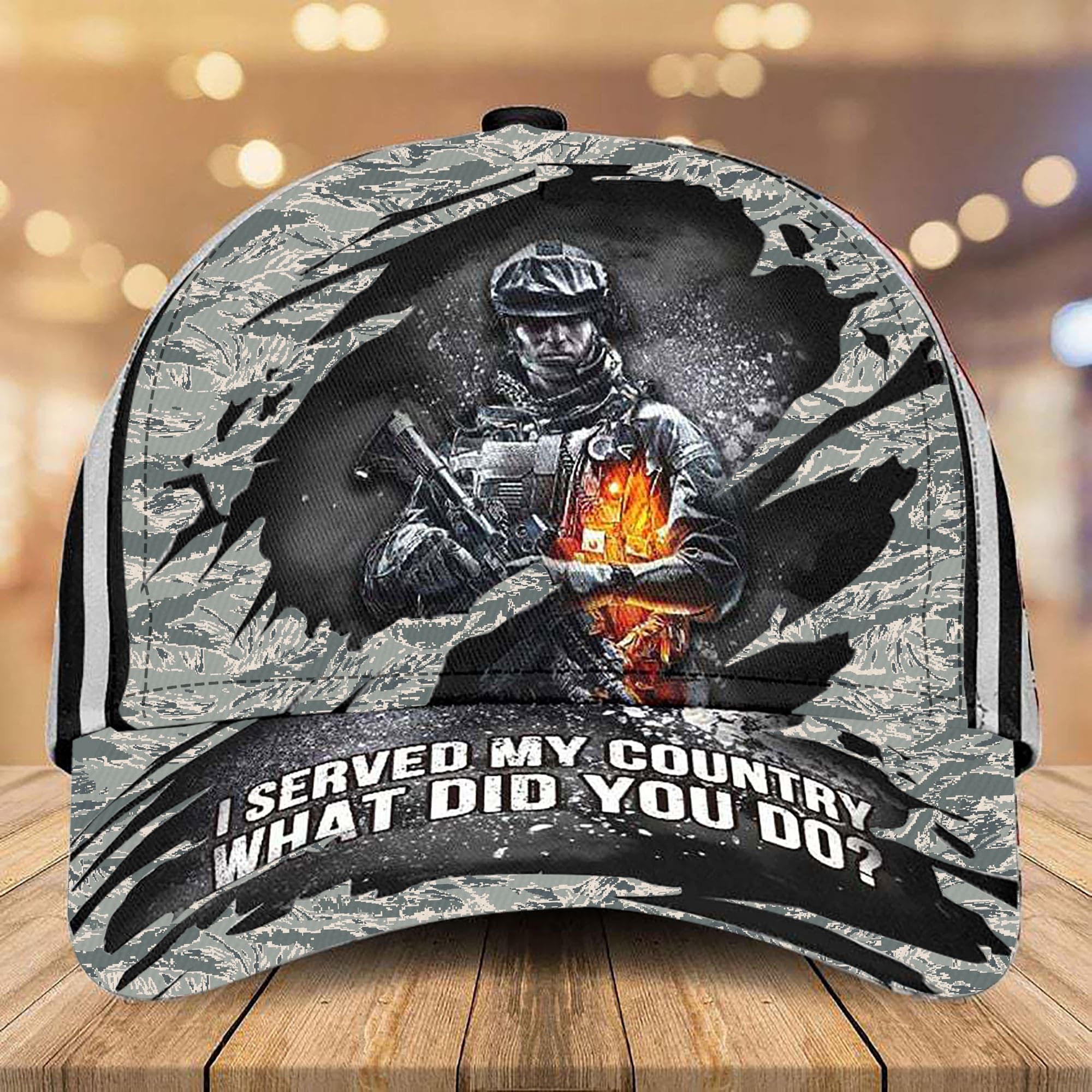 Premium I Served My Country Veteran Cap Camo
