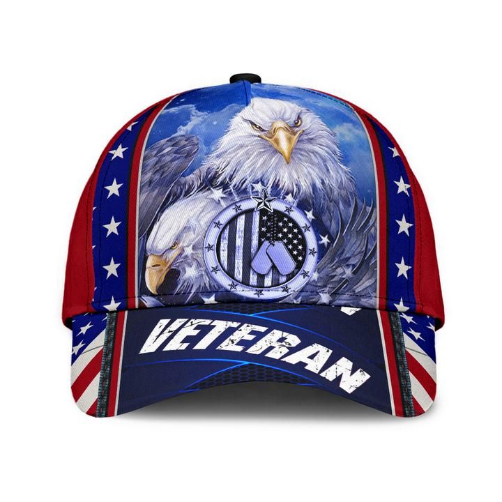 Premium Men’s Veteran Cap Eagle Blue Color