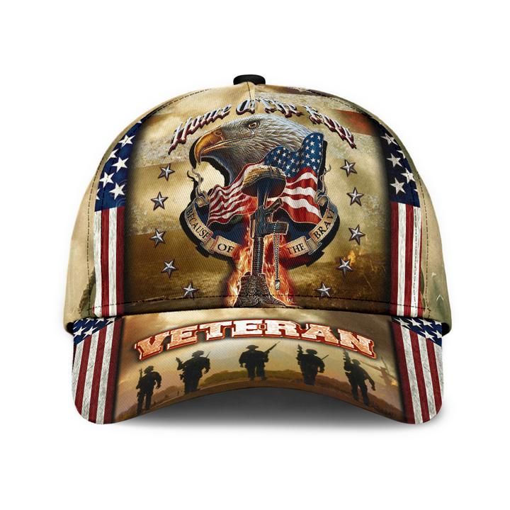 Premium Home Of The Free Veteran Cap 3D Amber
