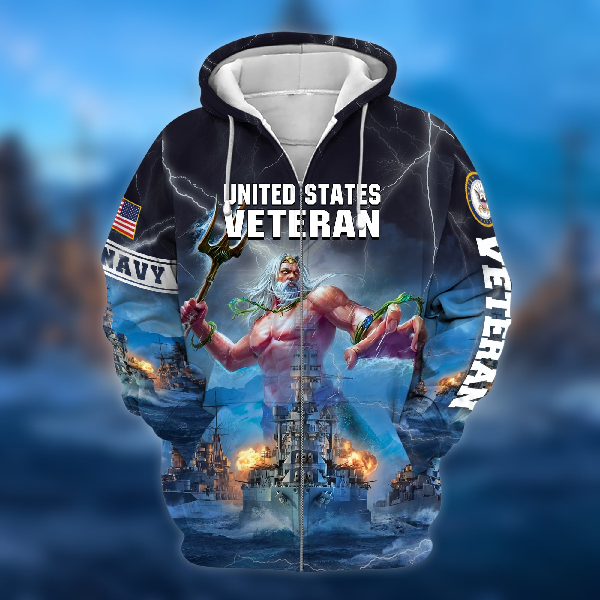 Premium U.S. Navy Veteran Zip Up Hoodie PVC221204