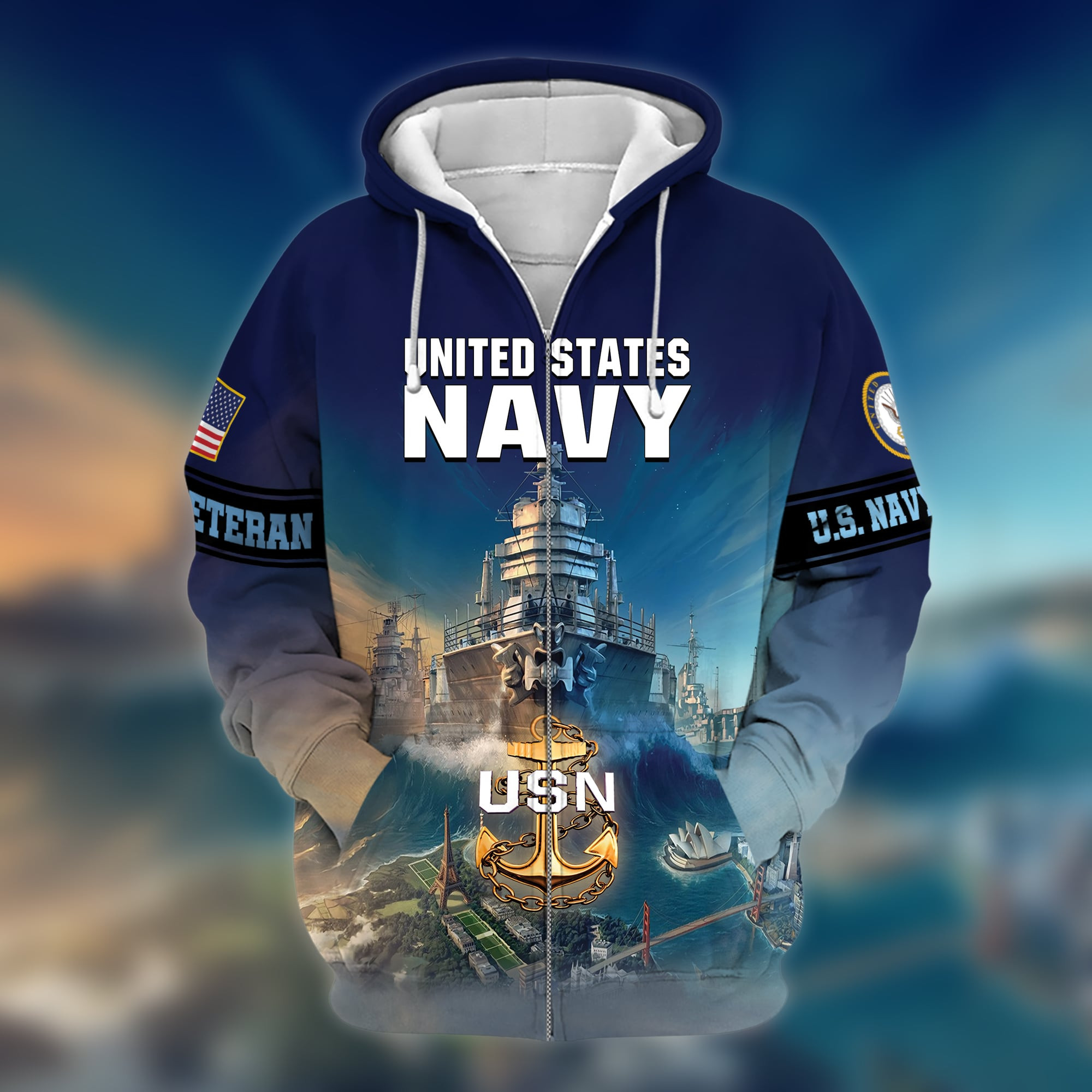 Premium U.S. Navy Veteran Zip Up Hoodie PVC211201