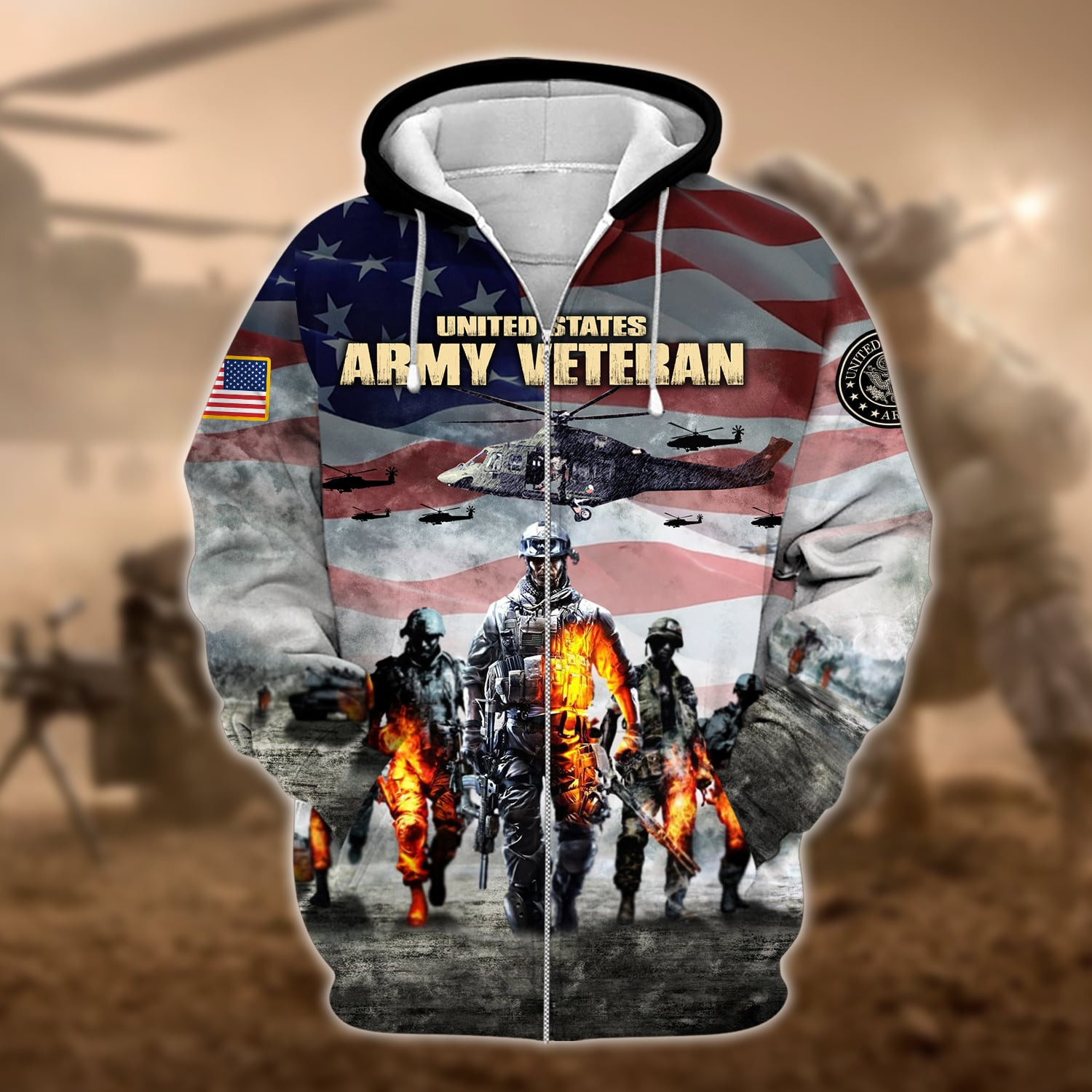 Premium U.S. Army Veteran Zip Up Hoodie PVC211204