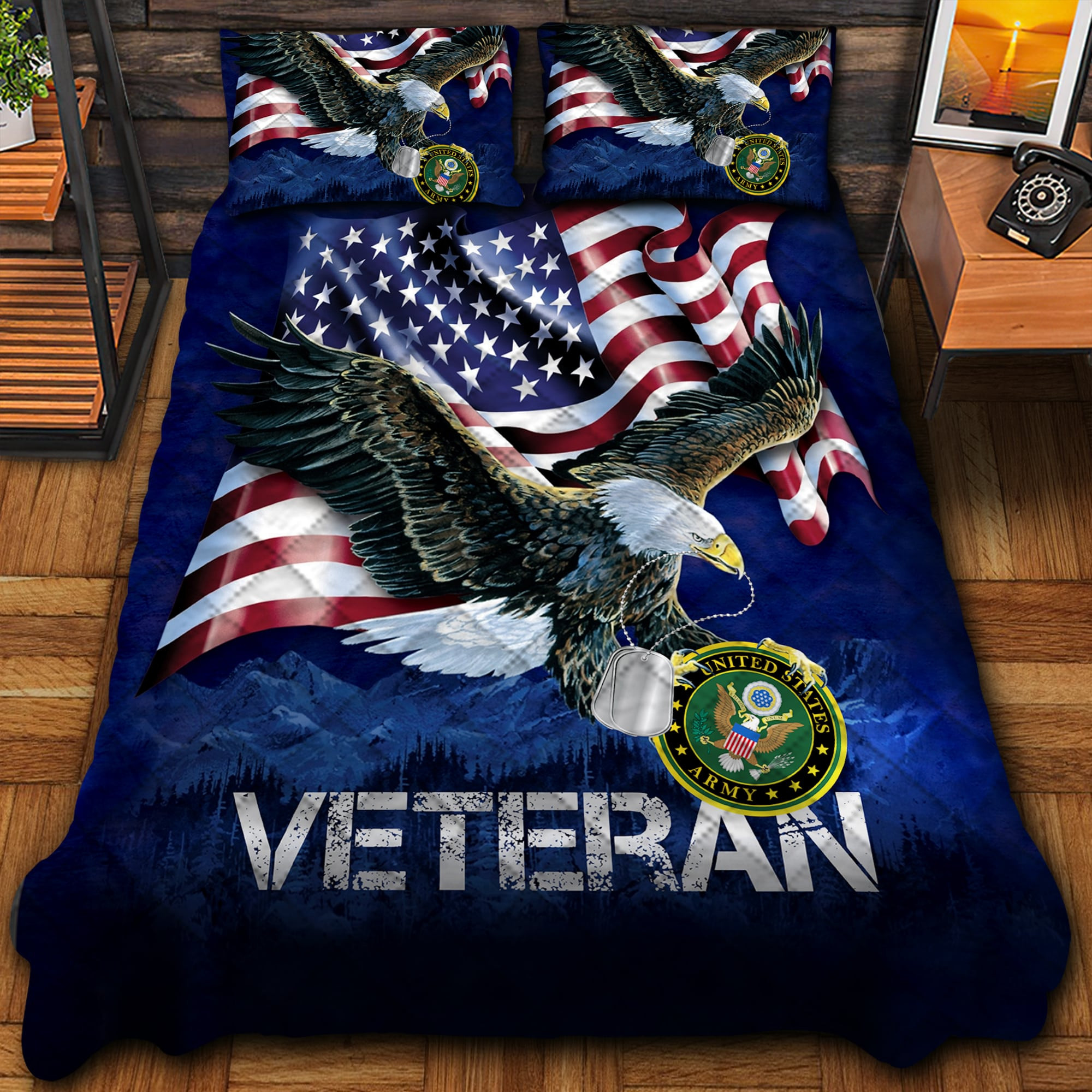 Premium Multiple US Military Services Veteran Bedding Set TVN271206
