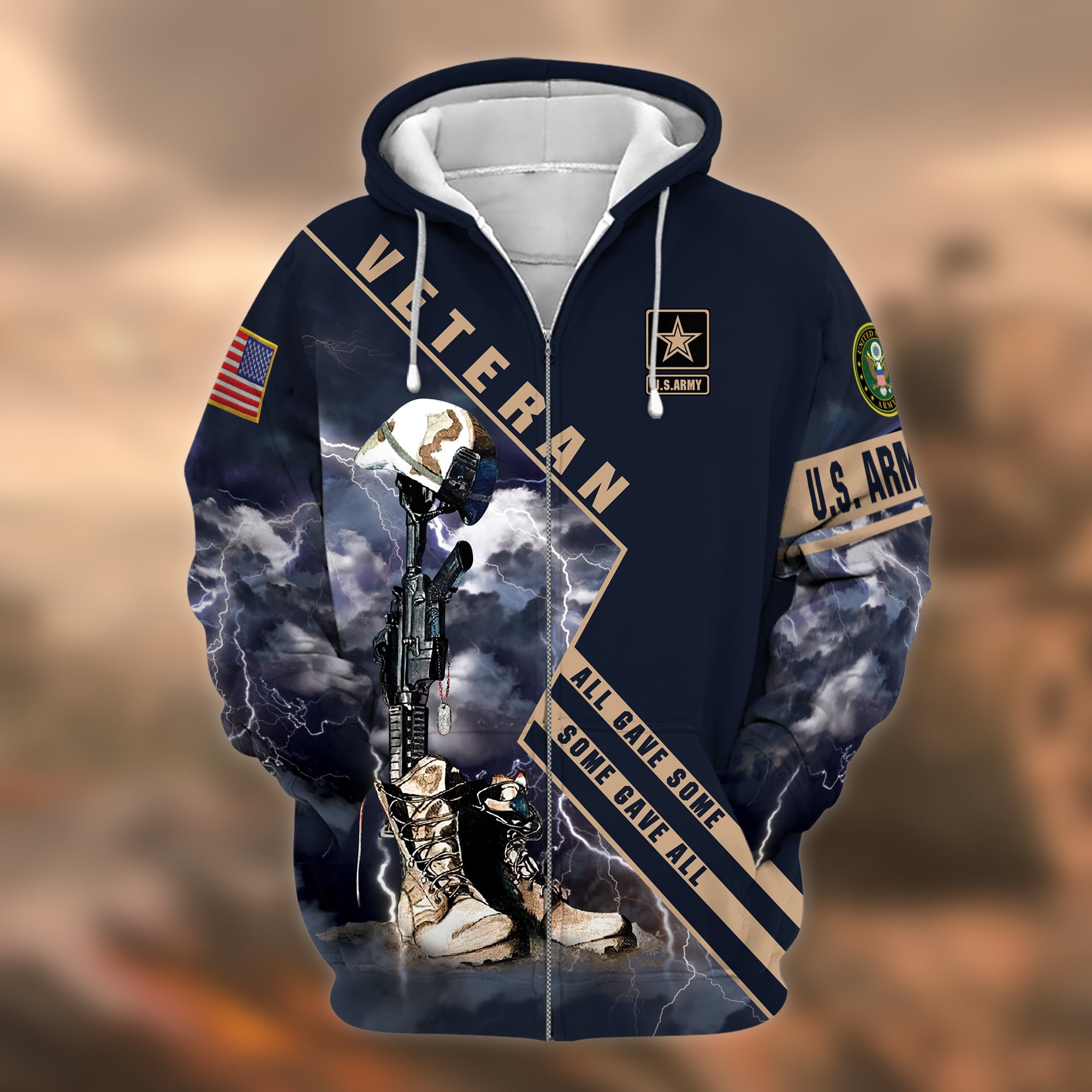 Premium Multiple US Military Services Veteran Zip Up Hoodie PVC221205