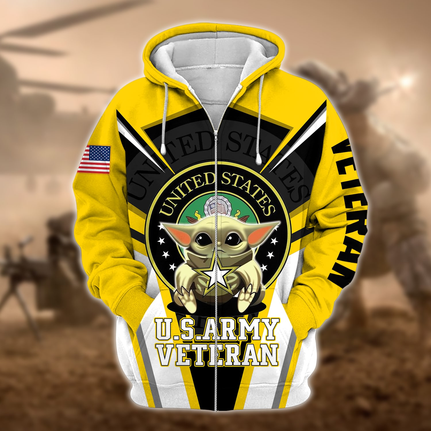 Premium Multiple US Military Services Veteran Zip Up Hoodie PVC25120201