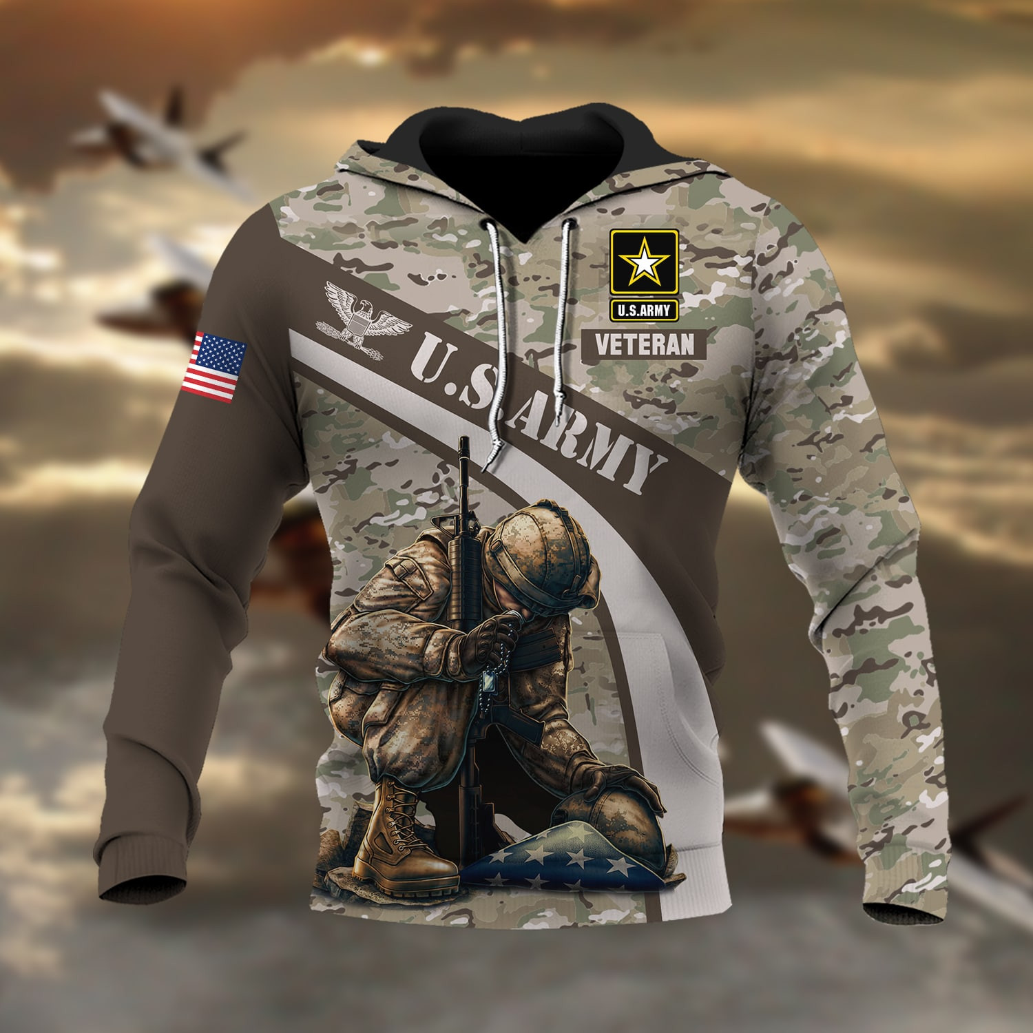 Premium Multiple US Military Services Veteran Hoodie PVC050102