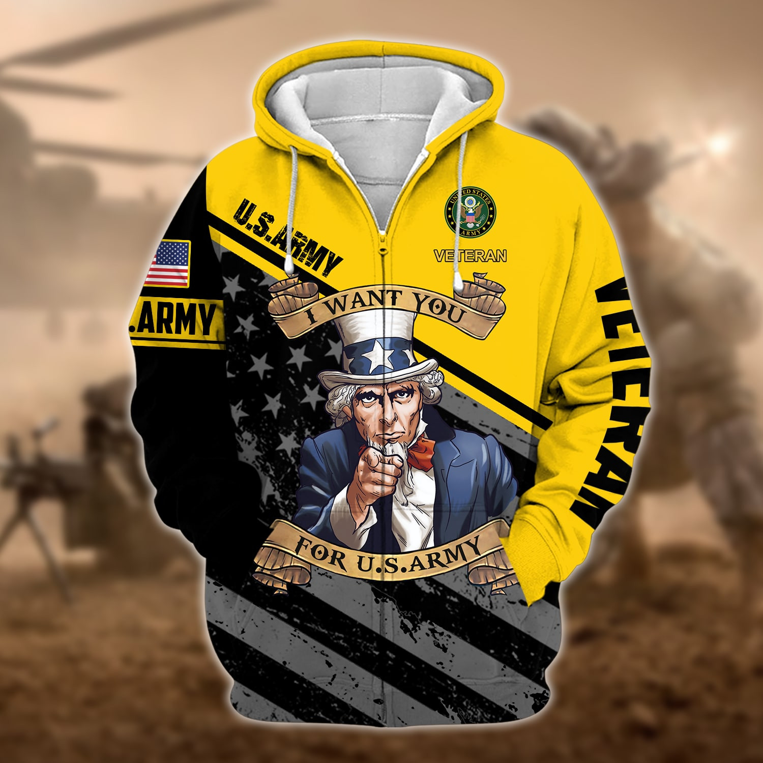 Premium Multiple US Military Services Veteran Zip Up Hoodie PVC271203