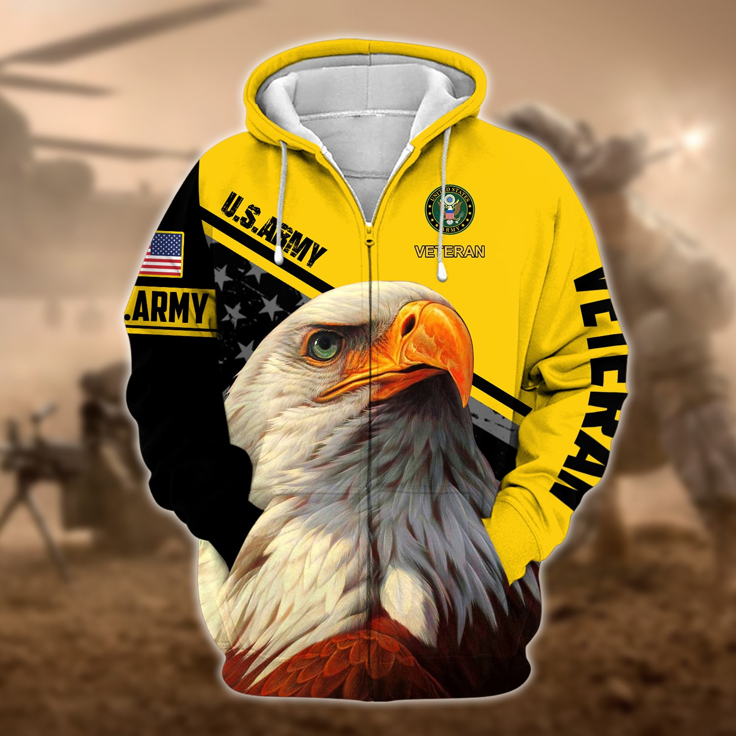 Premium Multiple US Military Services Veteran Zip Up Hoodie PVC070102