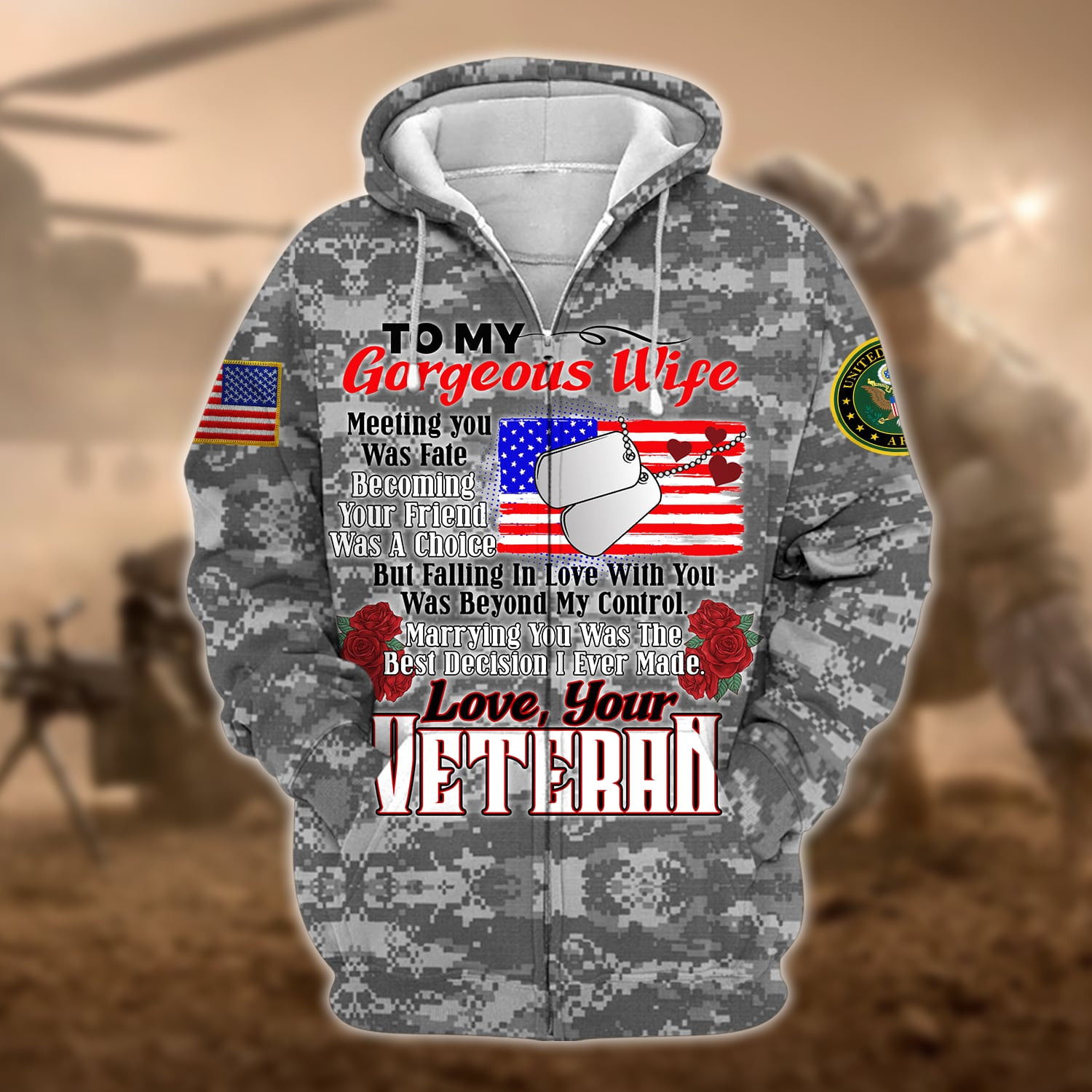 Unique Multiple Service To My Gorgeous Wife Zip Up Hoodie TVN070103