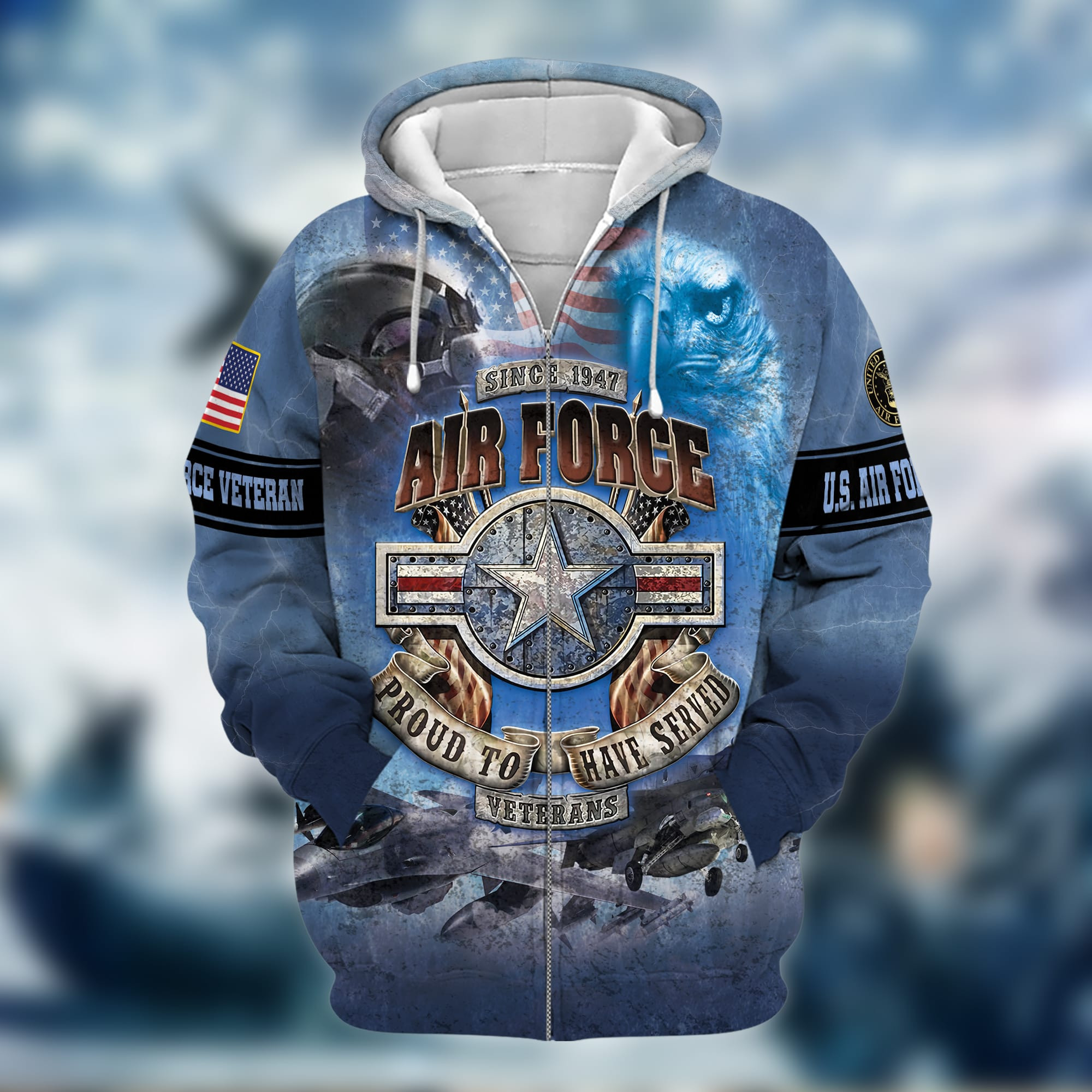 Unique Proud To Have Served U.S.A.F Zip Up Hoodie TVN120102