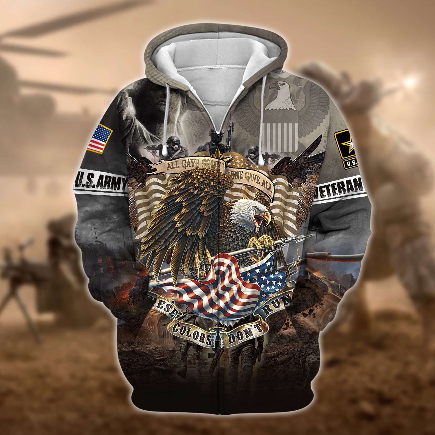 Unique U.S.Army Veteran Zip Up Hoodie TVN120103