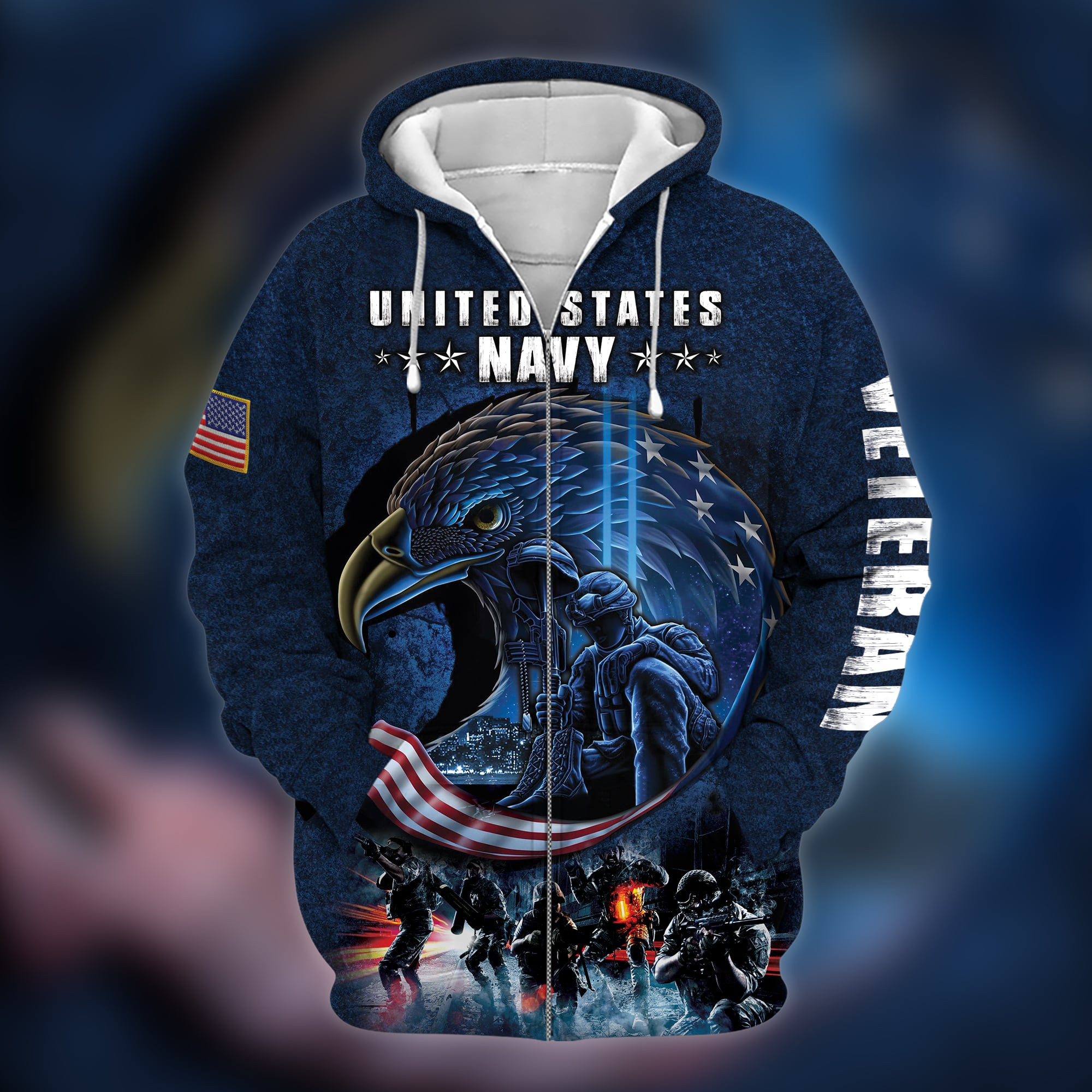 Unique Premium United States Navy Zip Up Hoodie TVN120106
