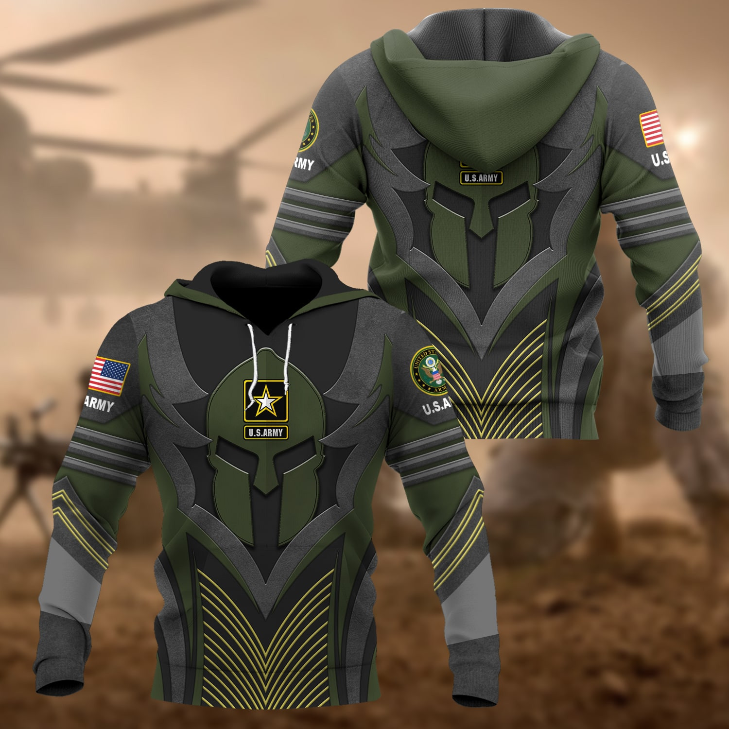 Premium Multiple US Military Services Veteran Hoodie PVC140101