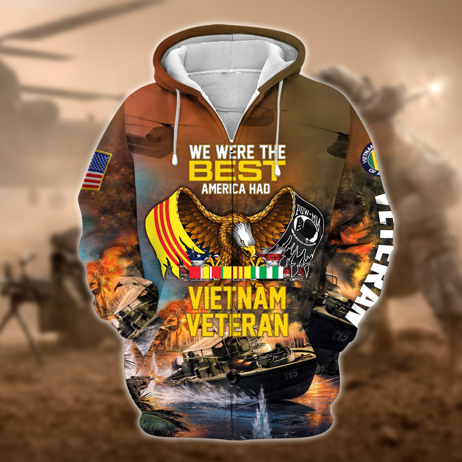 Vietnam Veteran Memorial Day Zip Up Hoodie TVN170105