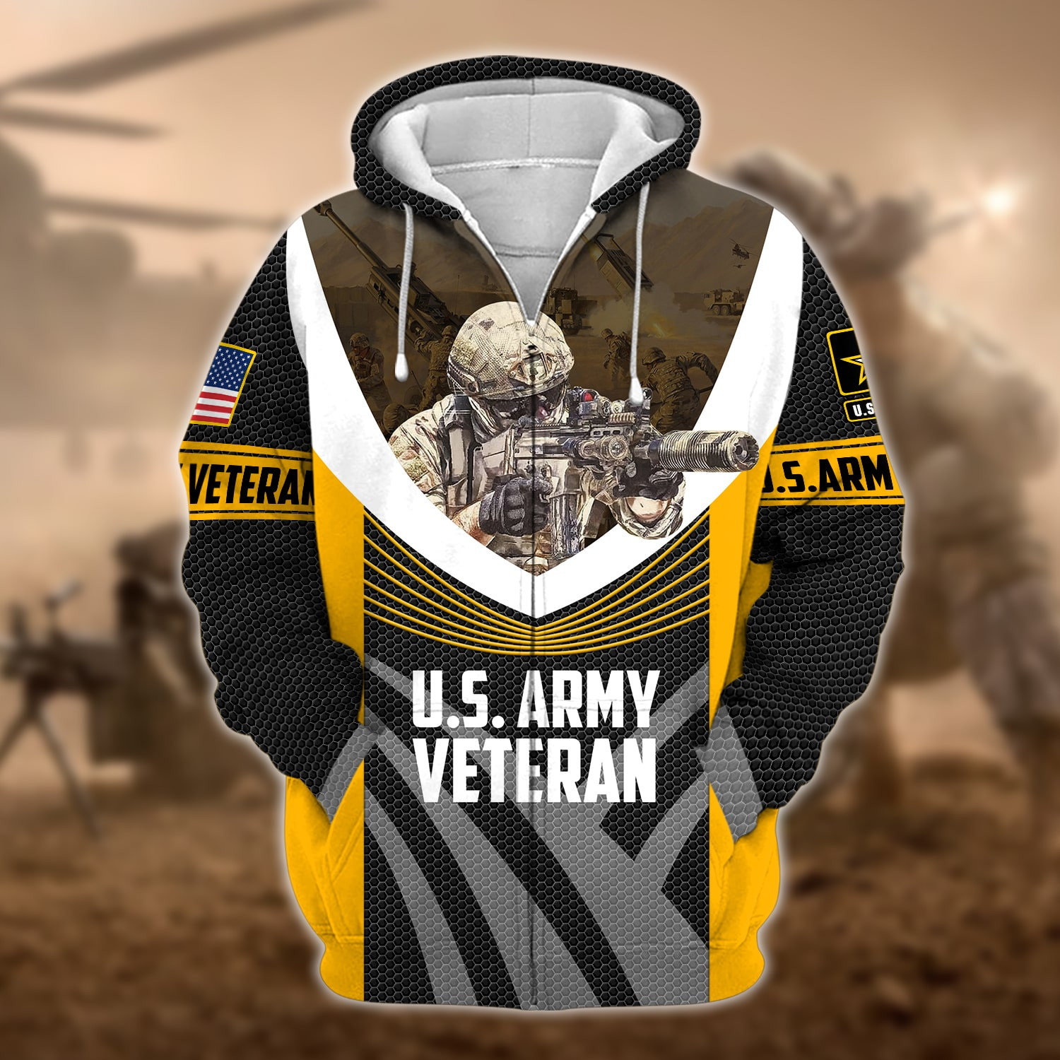 Premium U.S. Army Veteran Zip Up Hoodie PVC170101