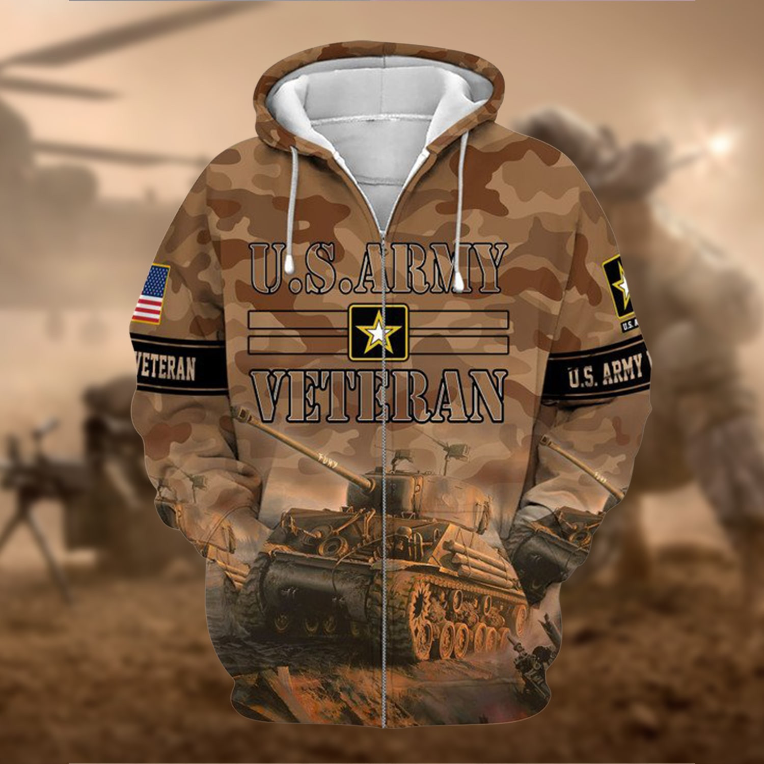 Premium U.S. Army Veteran Collection Ziphoodie PVC240101
