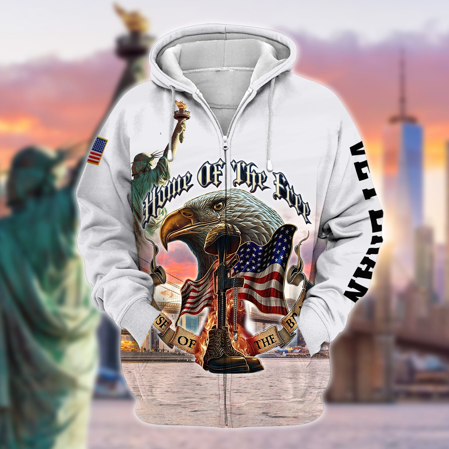 Premium Home Of The Free Because Of The Brave Zip Up Hoodie PVC110201