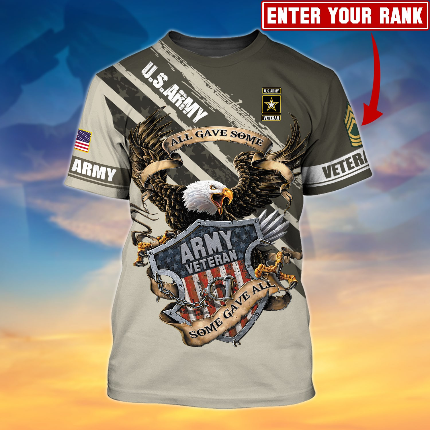 Premium Personalised U.S Multiple Service Veteran T-Shirt PVC250201
