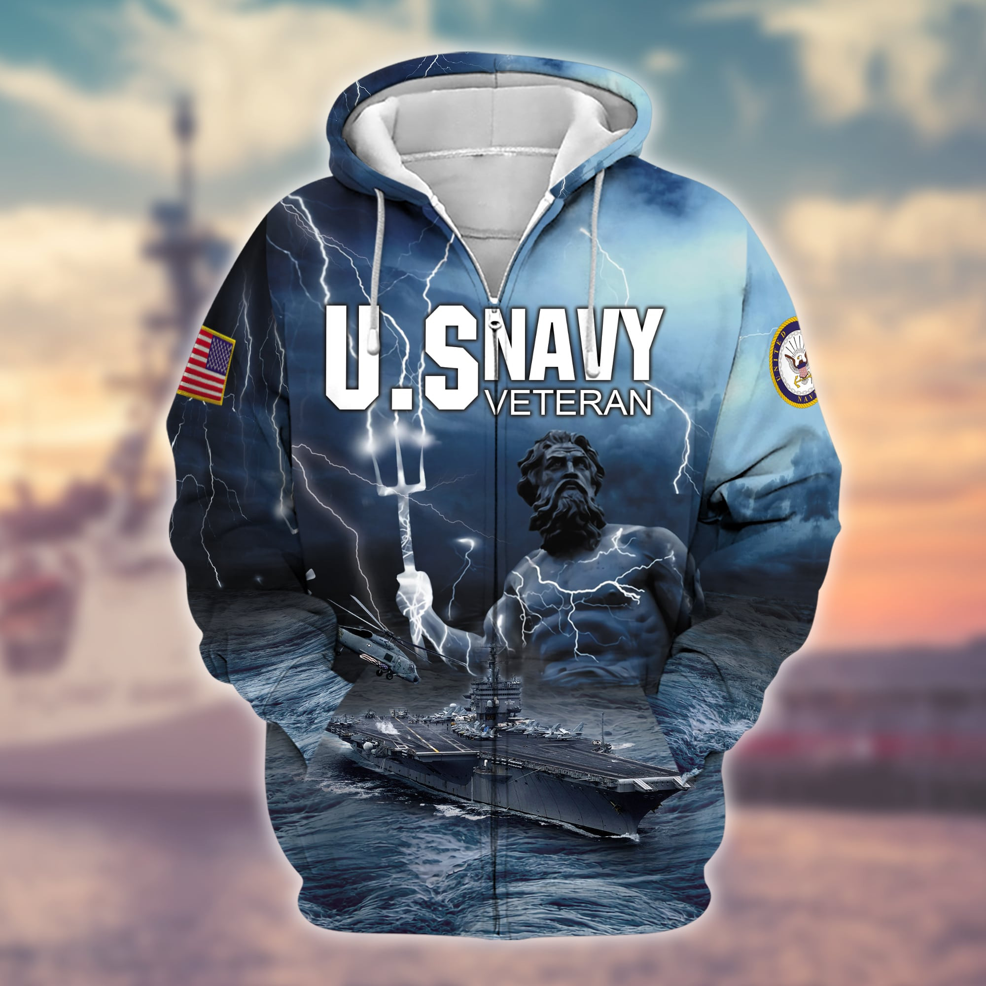 Premium U.S. Navy Veteran Zip Up Hoodie PVC210201
