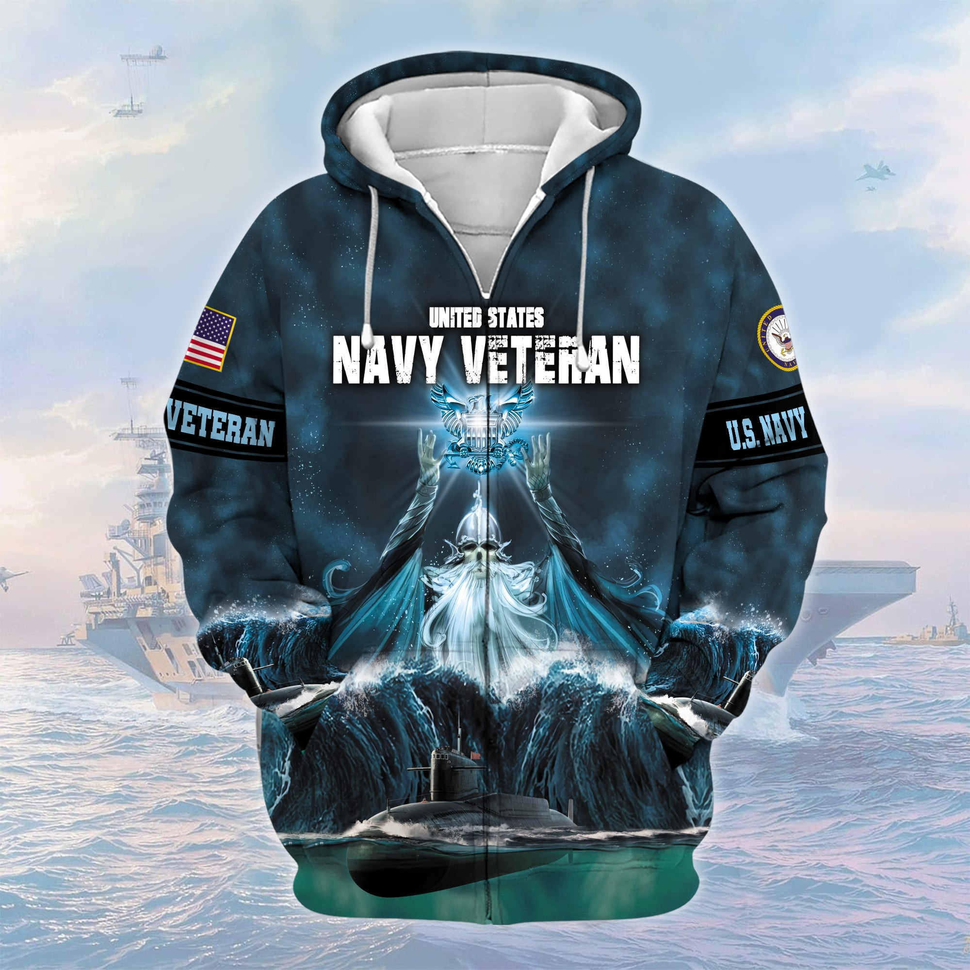 Premium U.S Navy Veteran Zip Up Hoodie PVC210203