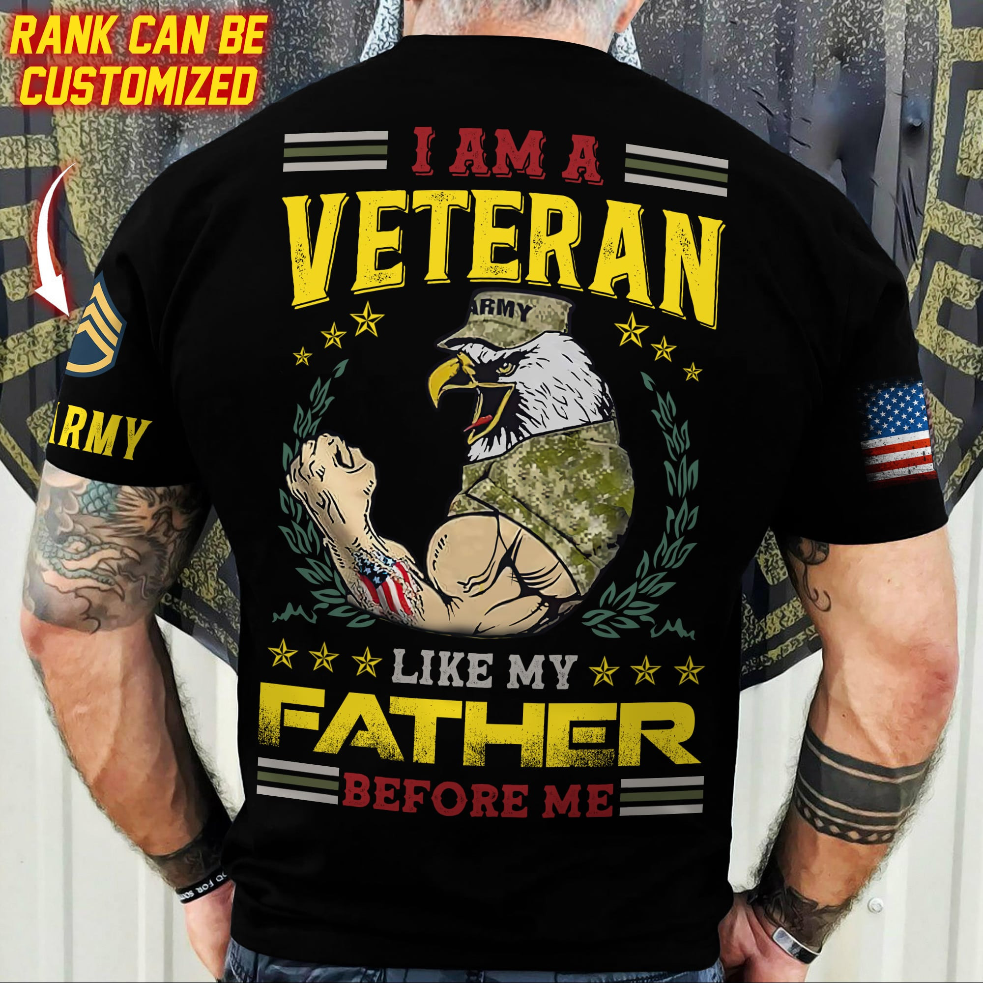 Premium Personalised Multiple US Military Services Veteran T-Shirt PVC030302