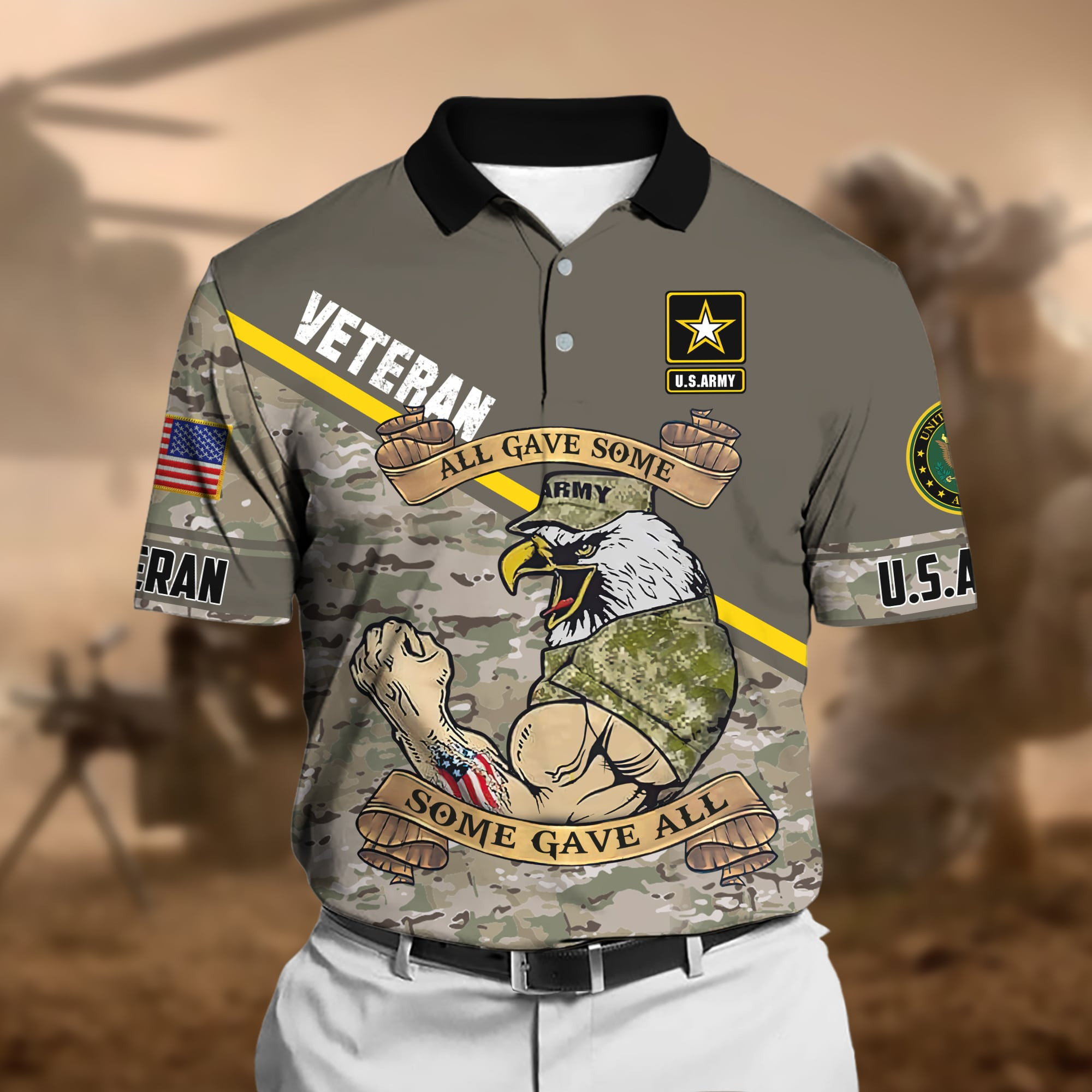 Unique U.S Multiple Service Veteran Polo Shirt PVC040302