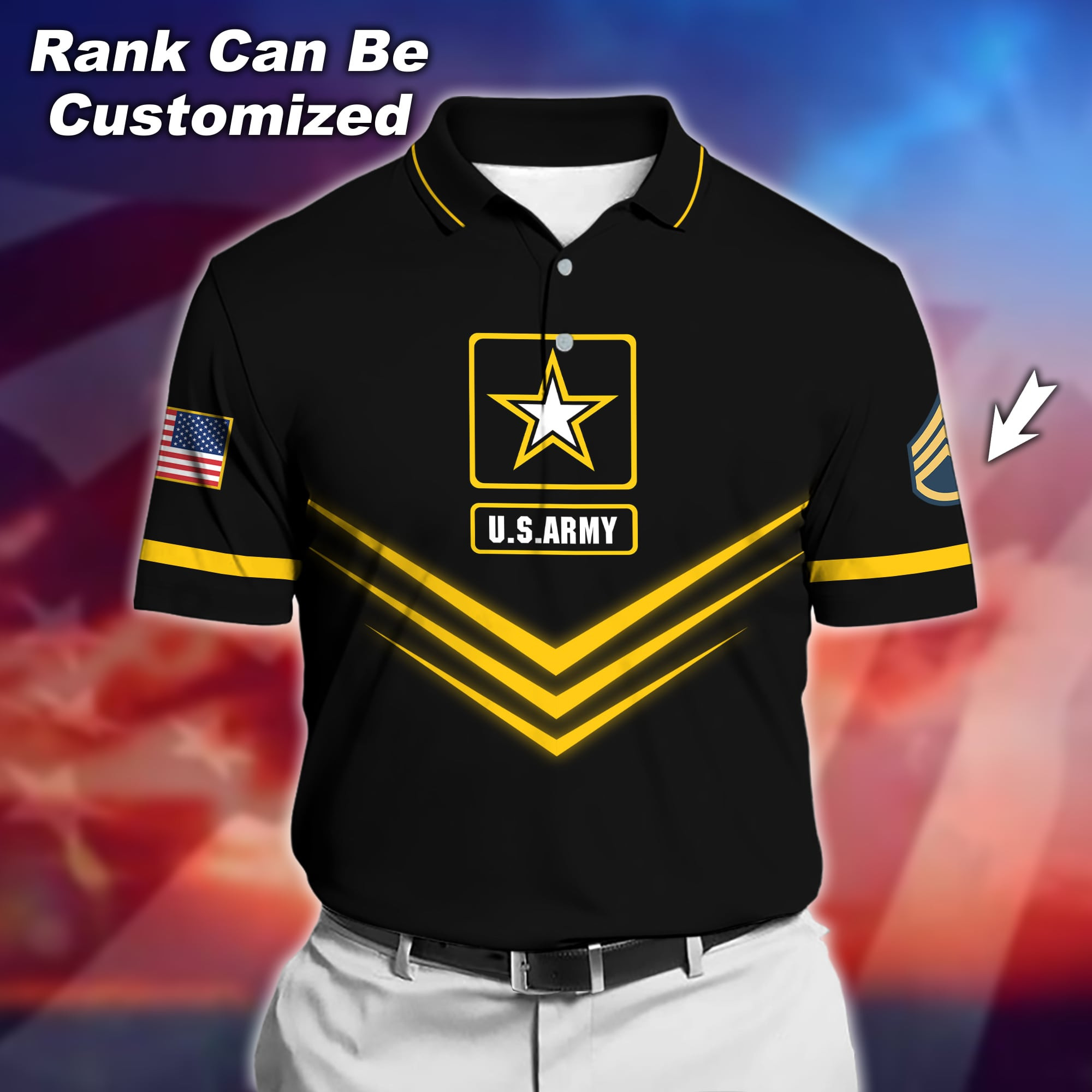 Unique Personlized U.S Army Service Veteran Polo Shirt PVC220303